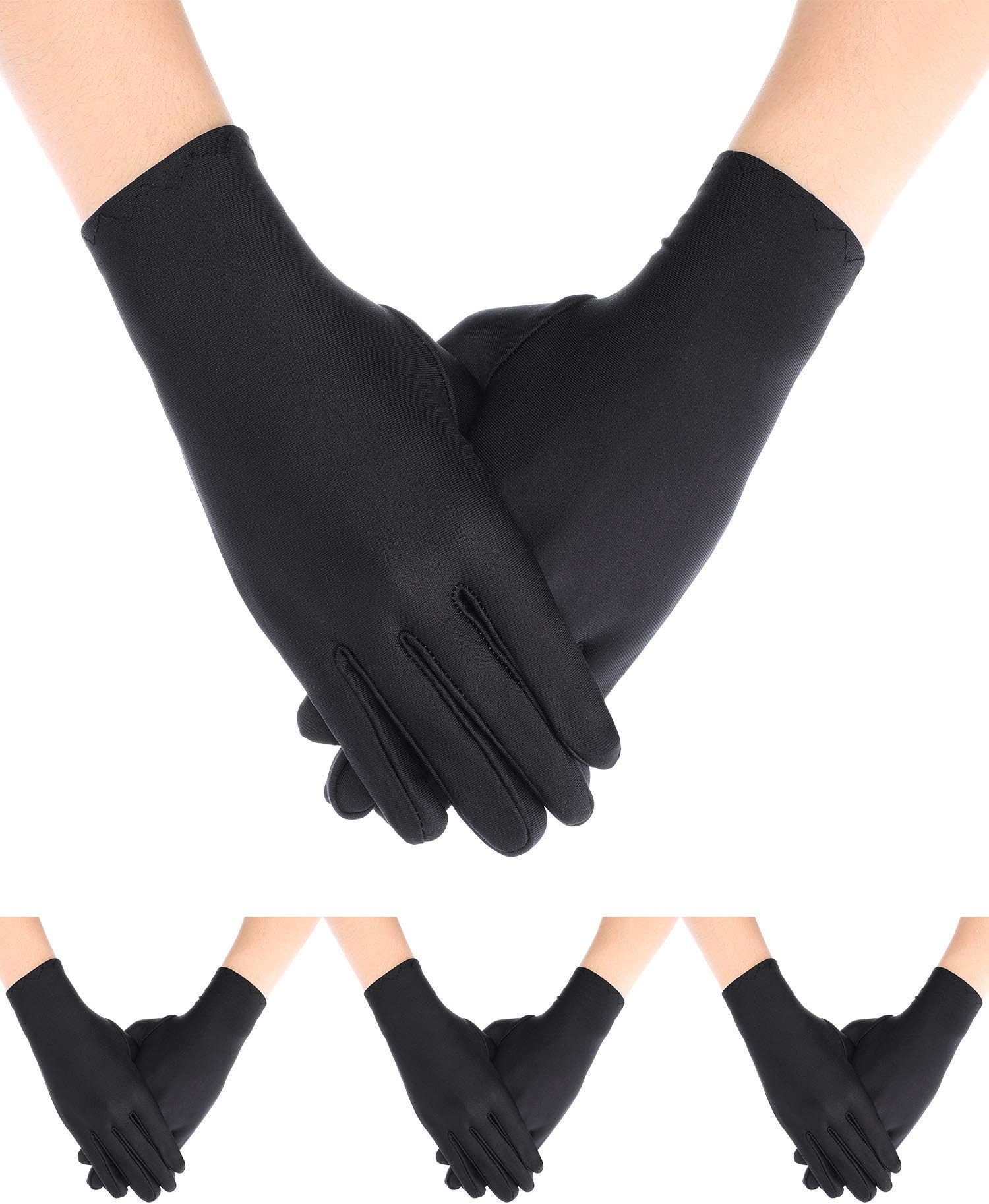 Sumind 4 Pairs Uniform Gloves Costume Gloves Dress Gloves for Man Police Formal Tuxedo Guard Parade Costume