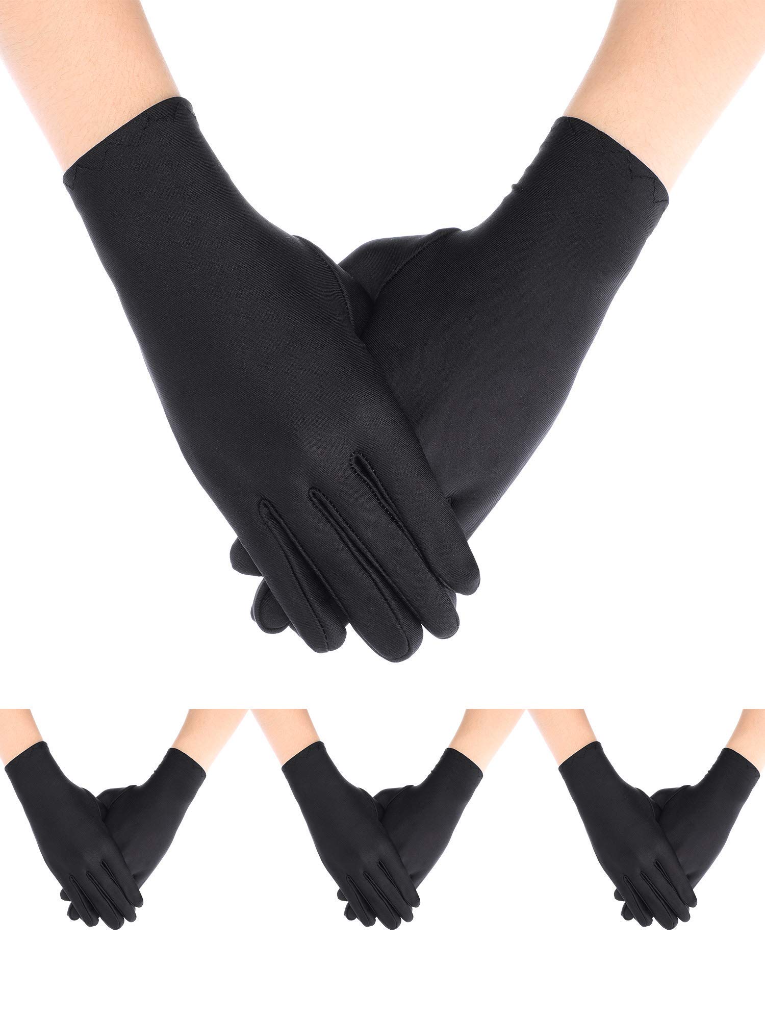 Sumind 4 Pairs Uniform Gloves Costume Gloves Dress Gloves for Man Police Formal Tuxedo Guard Parade Costume