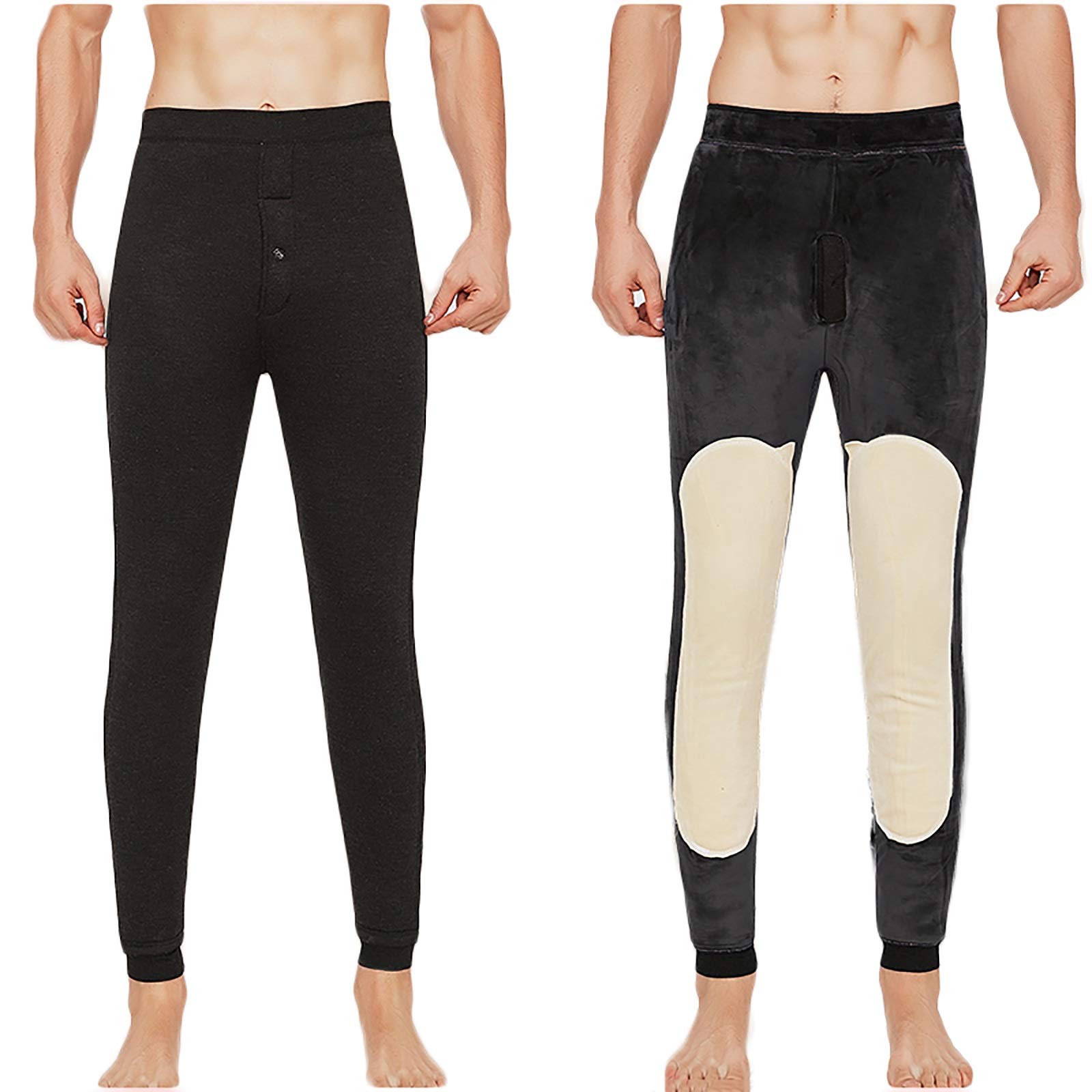 G&F Ropa Interior Térmica para Hombre Bottoms Largos Johns Pantalones Más Cálidos Winter Winter Layer Ski Wear (Color : Black, Size : Large)
