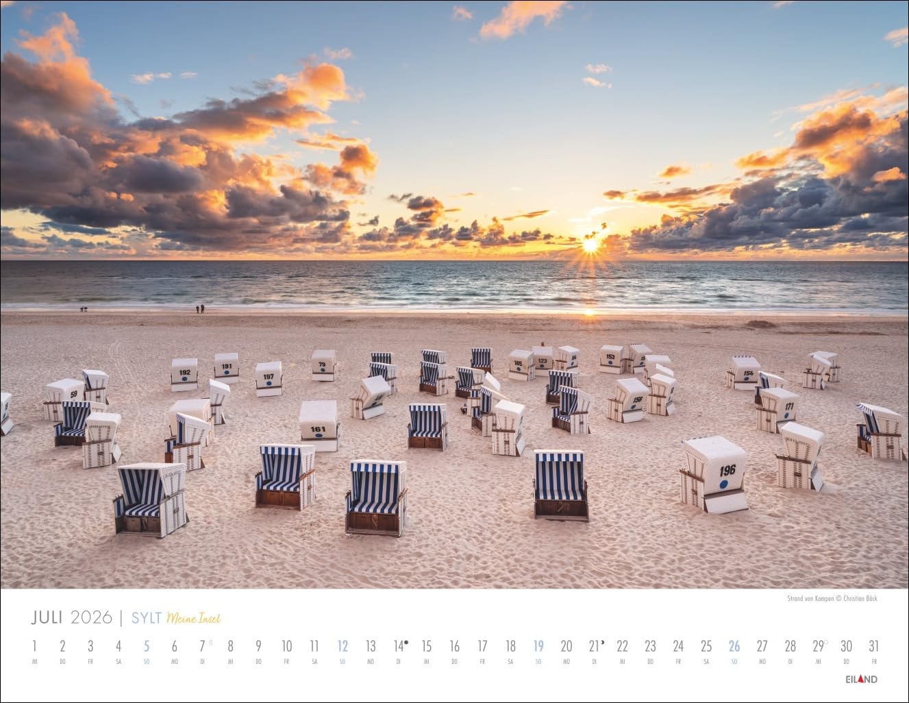 Sylt - Meine Insel Kalender 2026: Reise-Wandkalender mit 12 atemberaubenden Fotografien der Nordseeinsel. Landschafts-Kalender 2026 zum Aufhängen. 44 x 34 cm. Querformat.