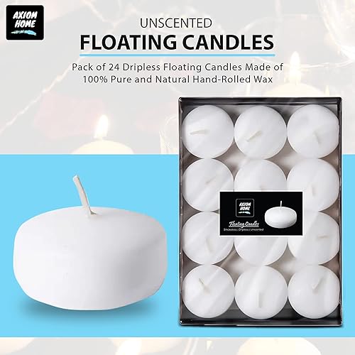 Miniatura 3 de Axiom - Paquete de 24 velas flotantes, 4 horas de tiempo de combustión, velas flotantes sin goteo para el día de San Valentín, velas de cera