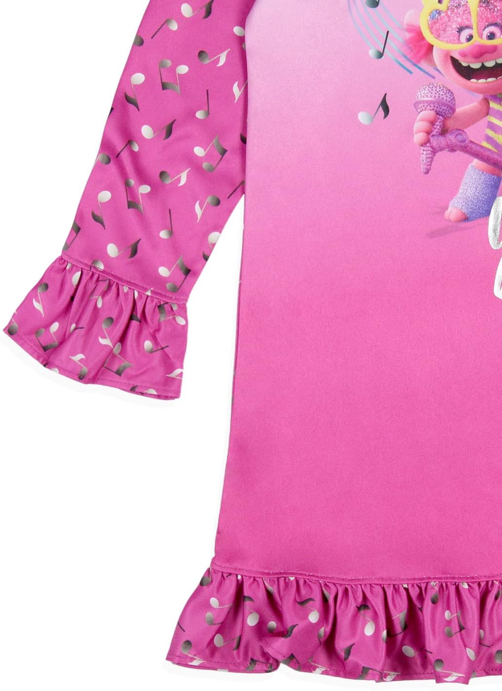 INTIMO Dreamworks Trolls Toddler Girls' Poppy Rock Sleep Pajama Dress Nightgown - Image 3