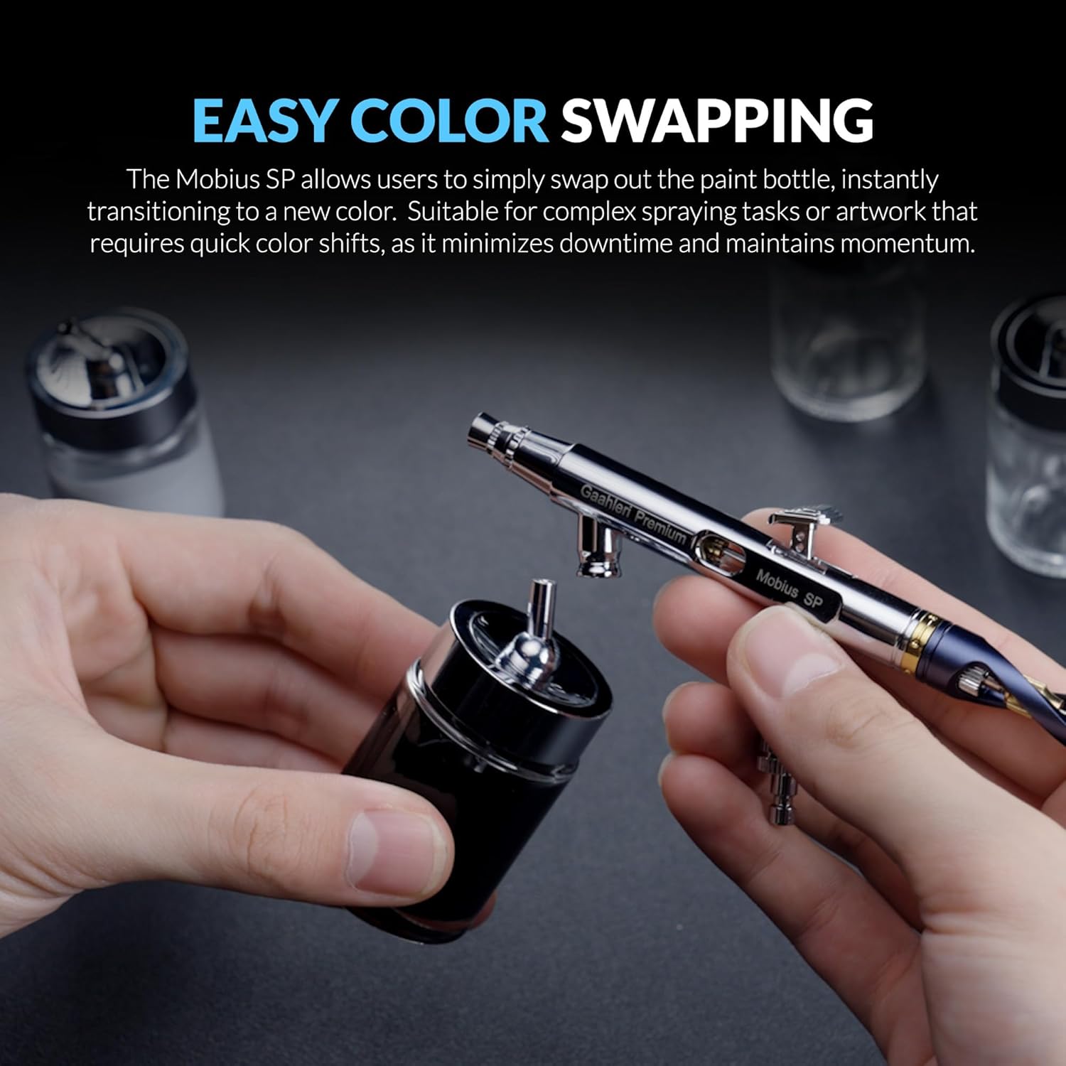 Gaahleri Airbrsuh Premium Series Mobius Siphon Feed Airbrush