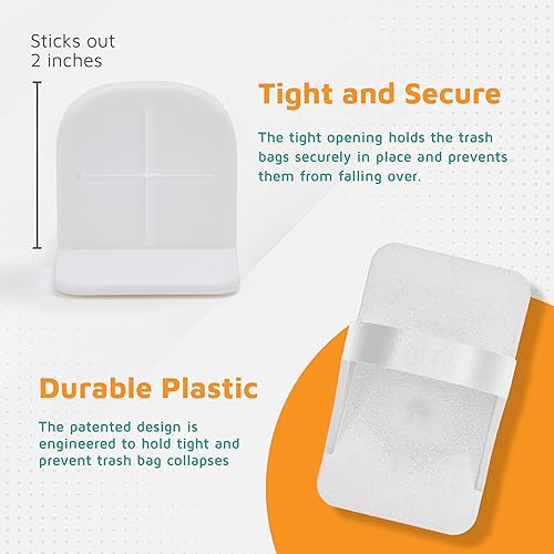 Miniatura 3 de PlasticMill Bolsas de basura con cincha, color blanco, paquete de 6, para mantener las bolsas de basura en su lugar. Puede no ser compatible con