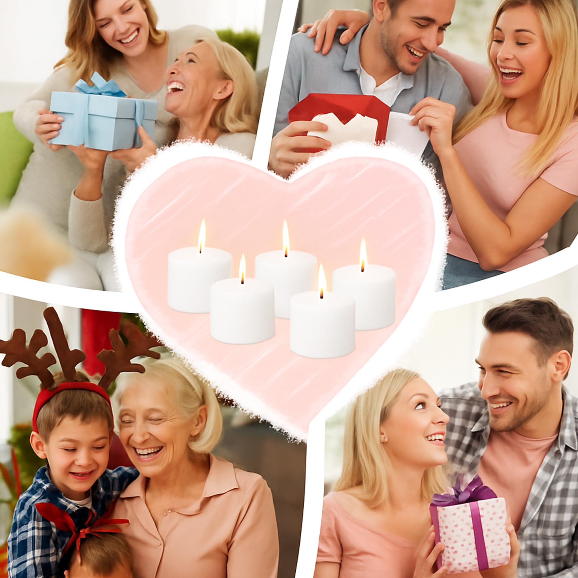 Dolloz Pillar Candles for Home Decor | Dripless, Smokeless & Long Burning Candles | Burning Time- 30 Hours, Size- 2 by 2 Inches (Unscented, Set of 6) 4