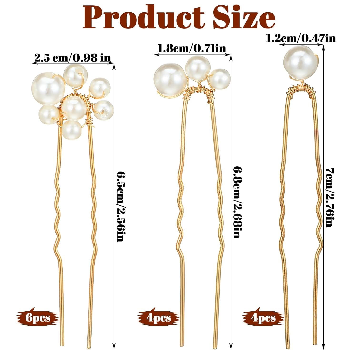 14PCS Pearl Wedding Hairpin, Bridal Hair Accessories Handmade Bridal Hairs Pins Wedding Hairpins Pearl Hairs Accessories Elegent Hairclip for Women Girls - Image 3