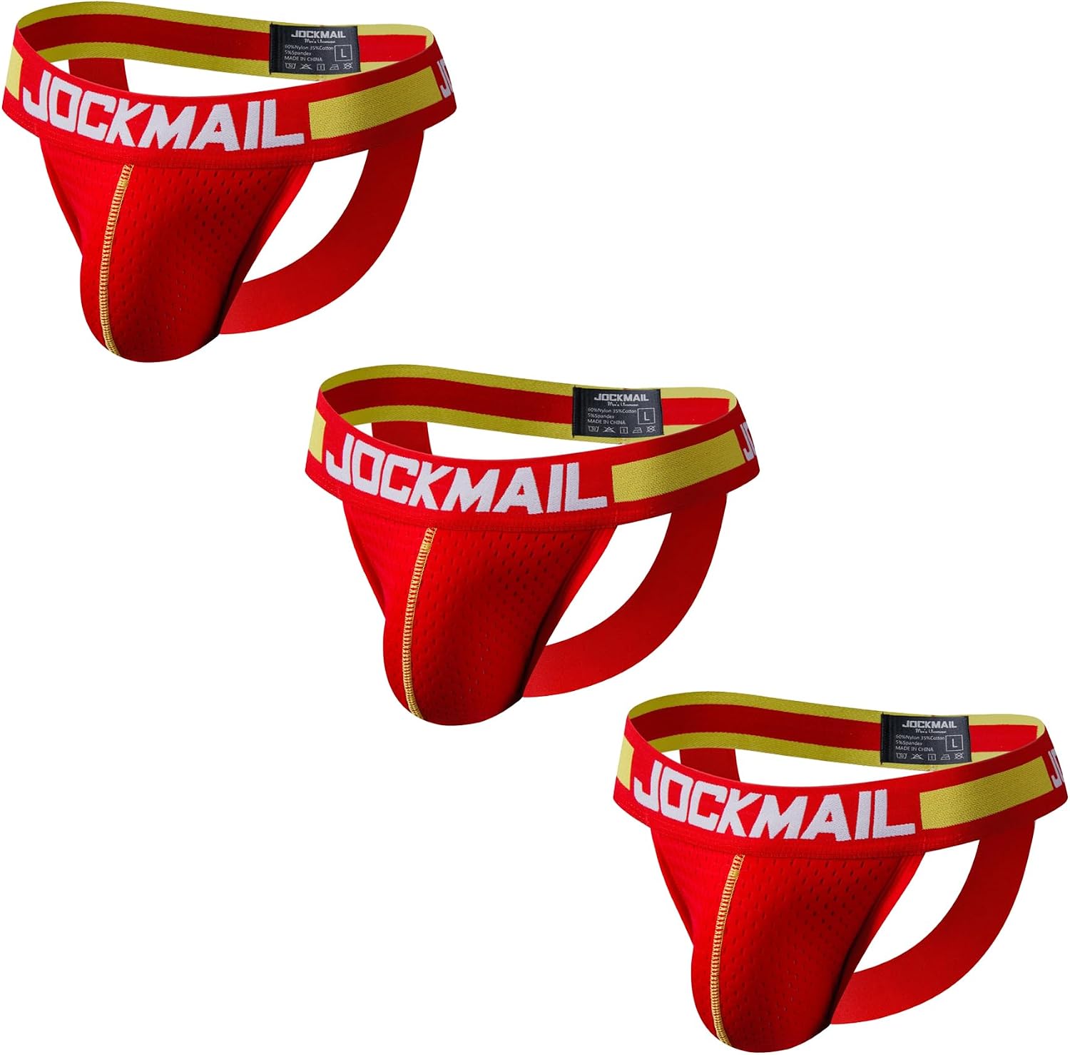 JOCKMAIL 3 Pack Men’s Jockstrap Underwear Breathable Low Rise Jockstraps with Supportive Pouch for Gym Special Occasions