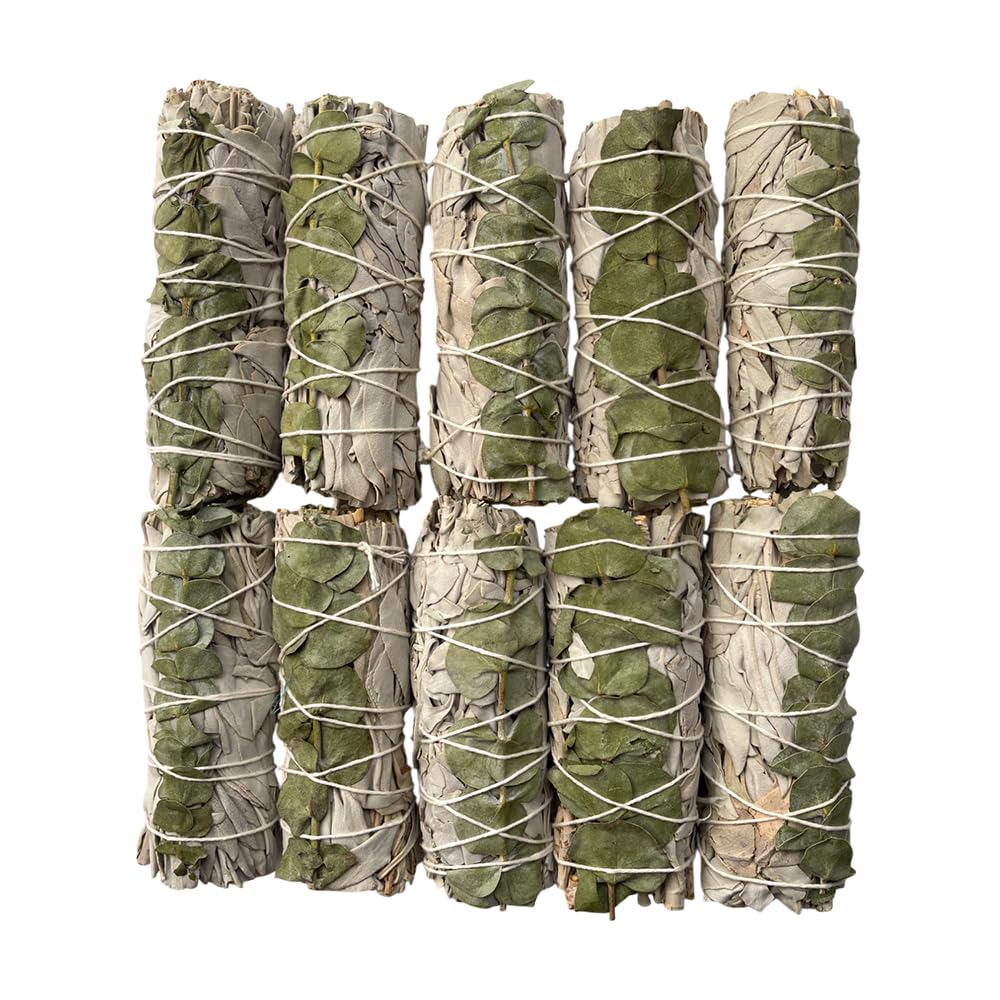 VIE Smudge Stick, White Sage and Eucalyptus 4", Pack of 10