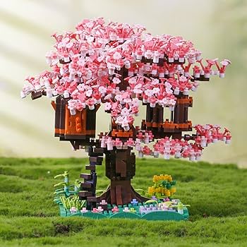 Bibilock 2000+ PCS Micro Blocks Pink Cherry Bonsai Tree