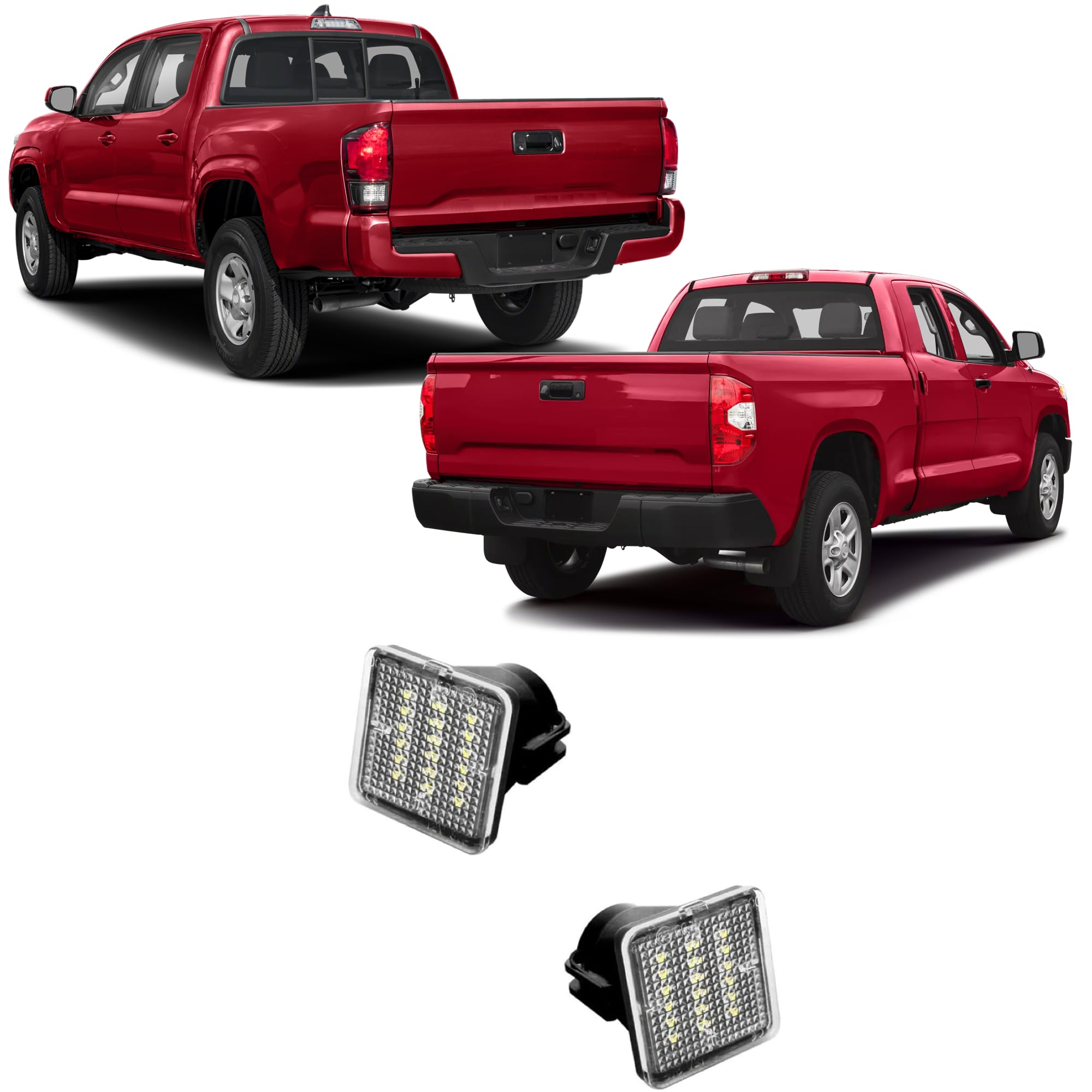 LED License Plate Lights for Tacoma 2016-2023 & Tundra 2014-2021 6000K White (Both Bulbs)