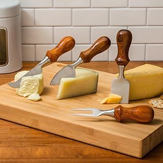 ROCKLER Cheese Spreader Knife Woodturning Kit (4-Piece) – Stainless Steel Cheese Knives Hardware Set - Handles Sold Separately