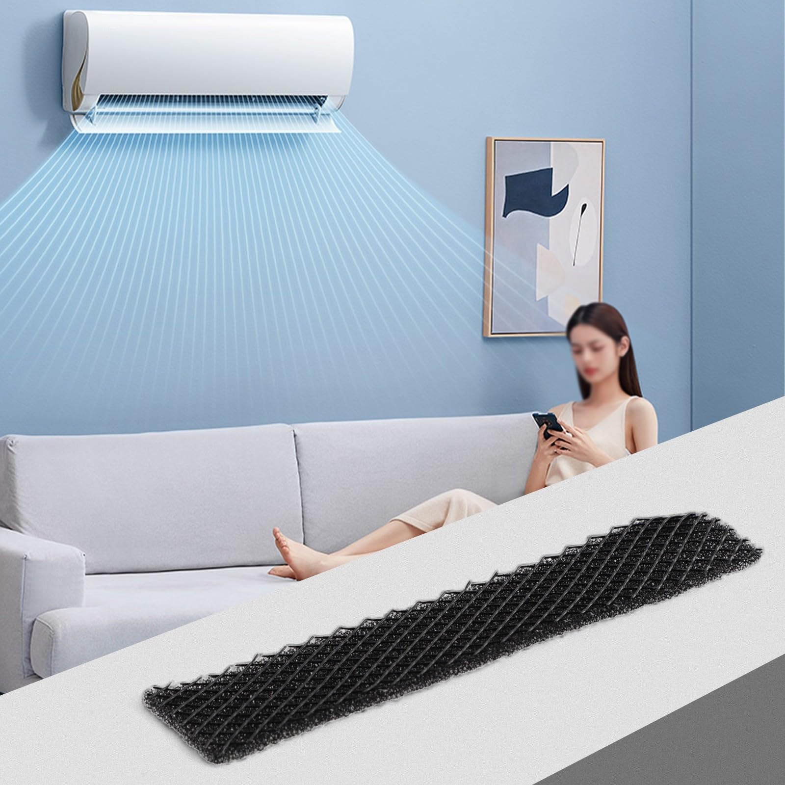 Filtres Coton Pour Climatiseur Midea - Lot De 5 - Dimensions 215x50mm - Filtration Poussière