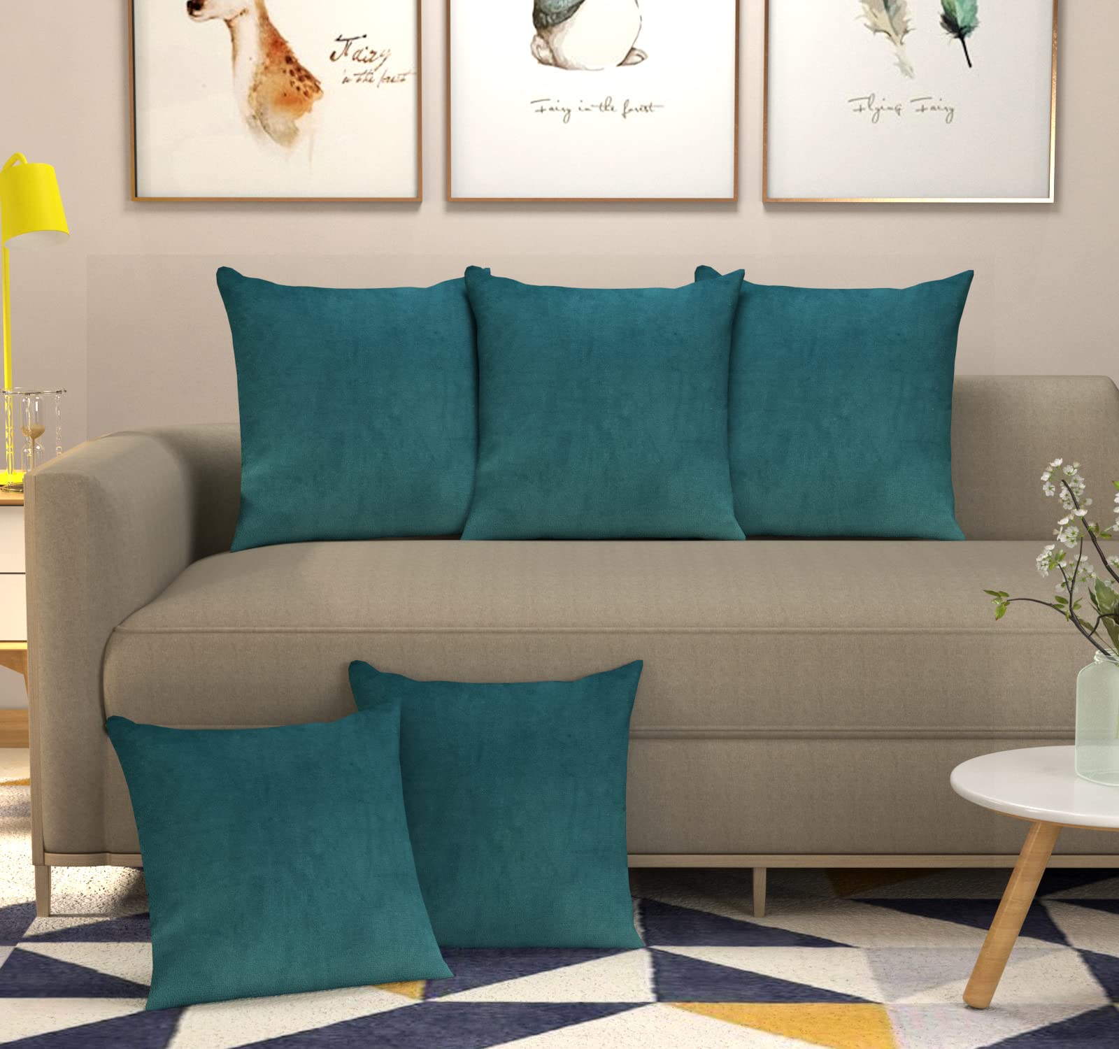 Baizevio Pillow Solid Plain Cushion Covers 16 inch x 16 inch Velvet Set of 5 (Turquoise) (B0BMB4F2K2) Amazon Price History, Amazon Price Tracker