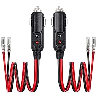 Vista 2 de Cable adaptador de encendedor de cigarrillos macho de 12 V, 24 V, resistente, 14 AWG, paquete de 2, enchufe macho para encendedor de cigarrillos