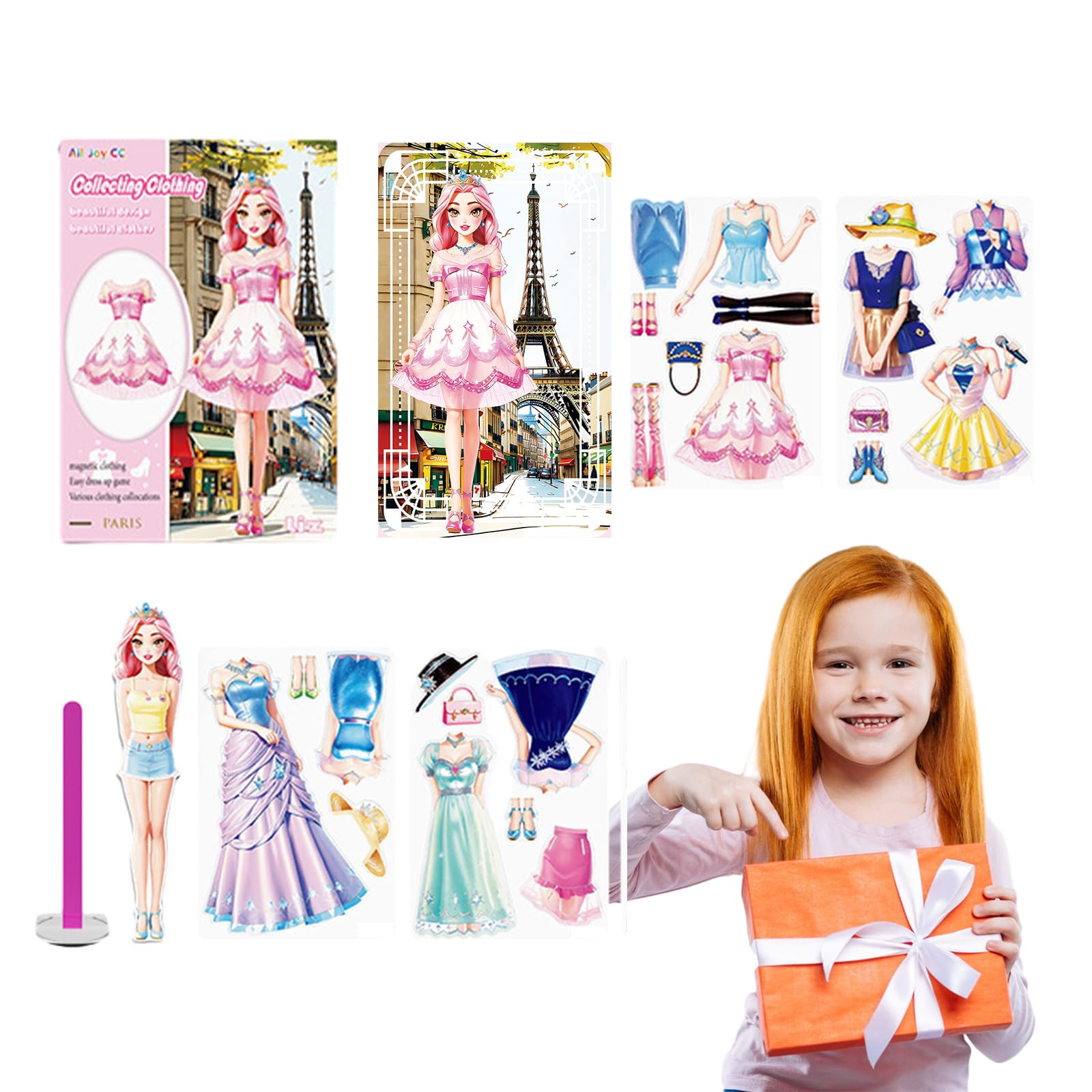 FOUNCY Muñeca de Vestir magnética de Princesa,Vestir de Princesa magnética,Kits de Vestimenta para muñecas de Papel Play Princess | Muñecas de Papel magnéticas para niñas Mientras viajan, en casa