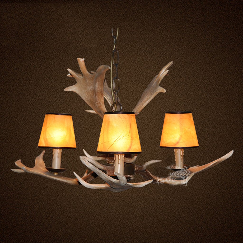 SYAXVOM Antlers Bar Chandeliers Living Room American Village Creative Lighting Retro Individuality