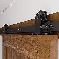 Vista 1 de CCJH - Kit de herrajes para puerta corrediza de granero de 10pies, resistente, suave y silencioso, fácil de instalar, p/paneles de puerta indiv.