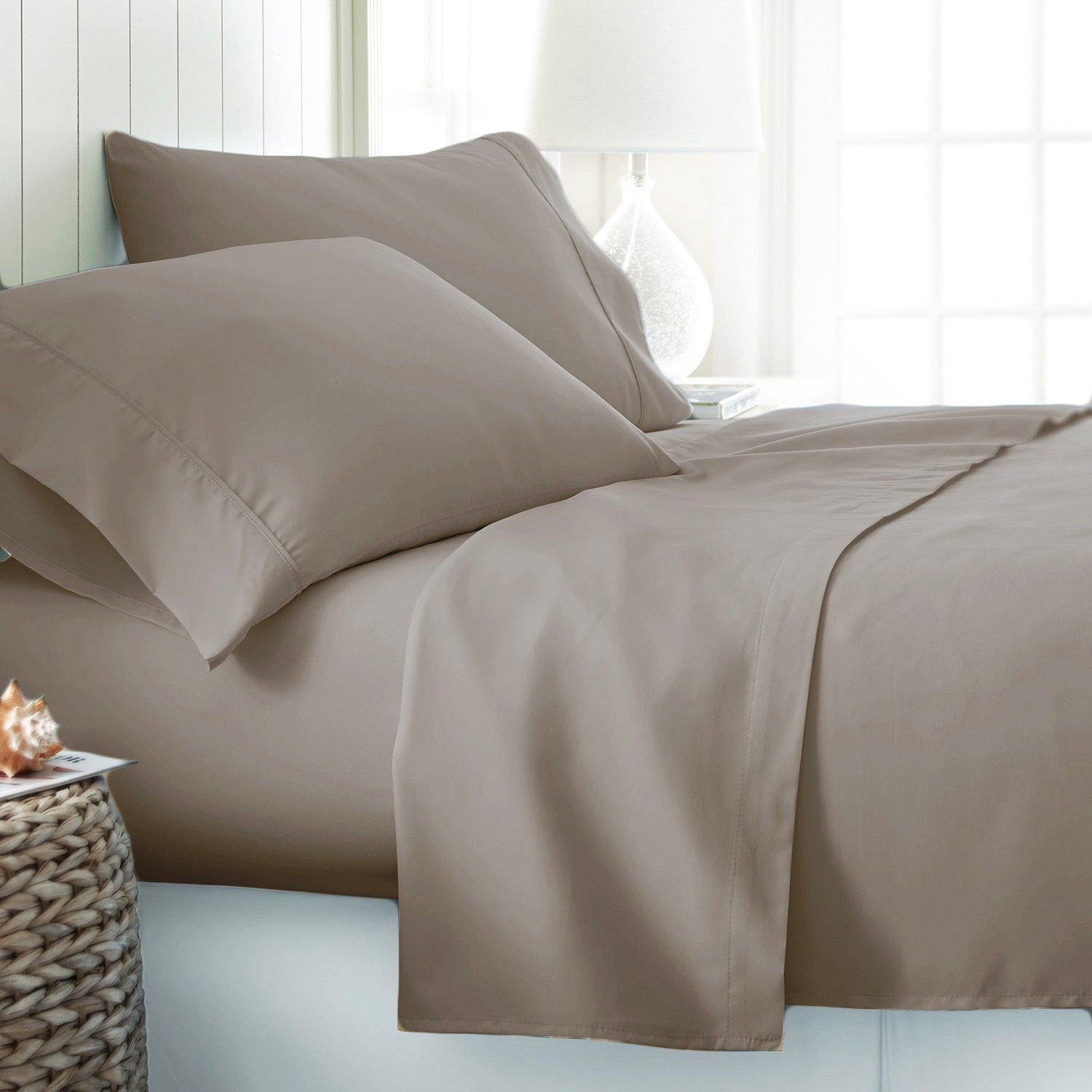 Jasmin Elinor 100% Egyptian Cotton 200 Thread Count Pillow Case Pair (Oxford Pillowcase, Grey)