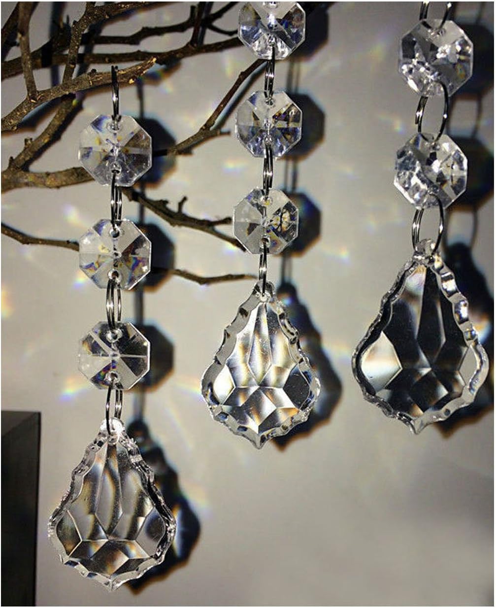 Acrylic Crystal Beads Garland Hanging Ornaments Christmas Tree Chandelier Wedding Party Celebration Decor 30 Pack