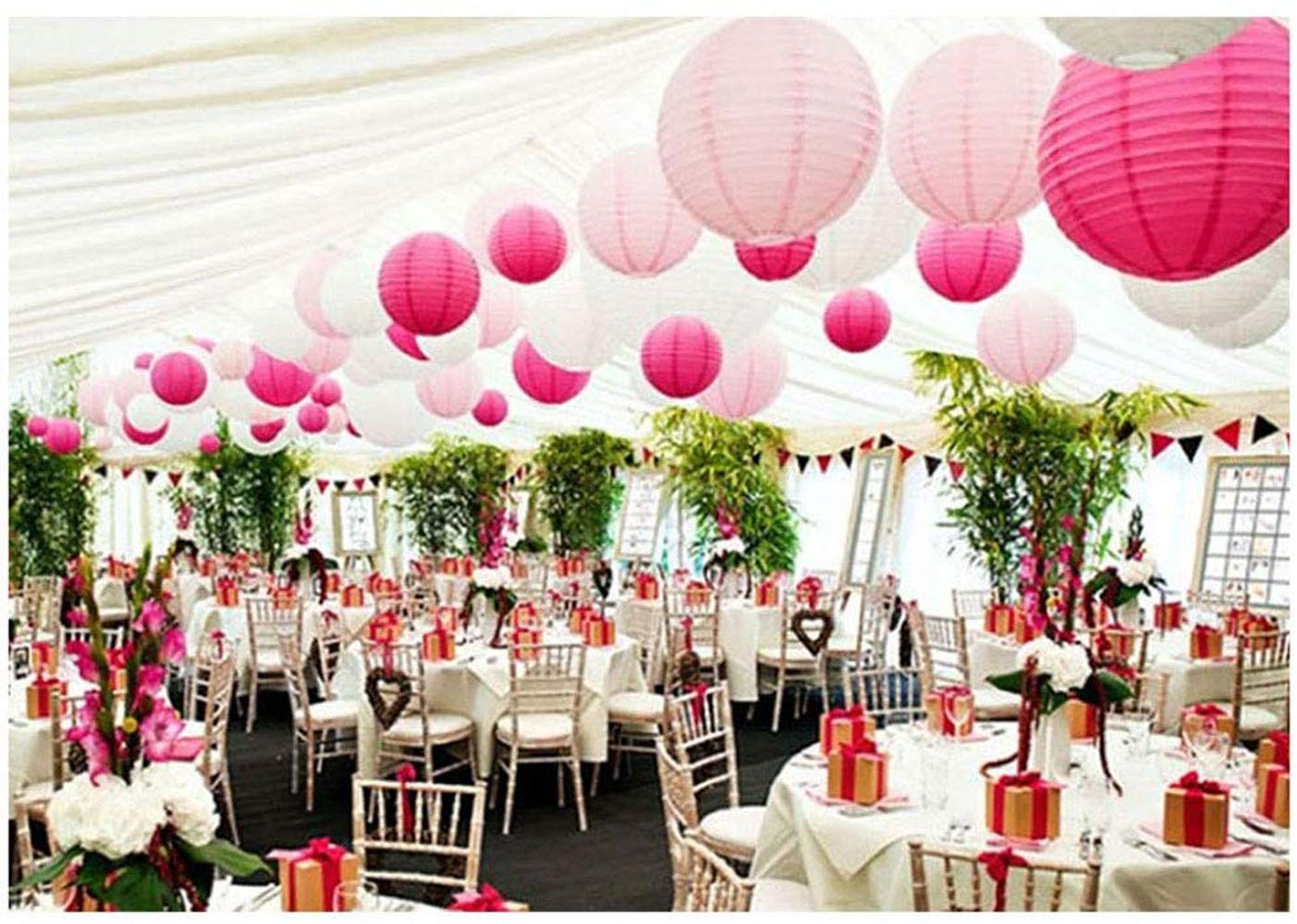 Très grande lanterne papier marron pour décoration tente mariage