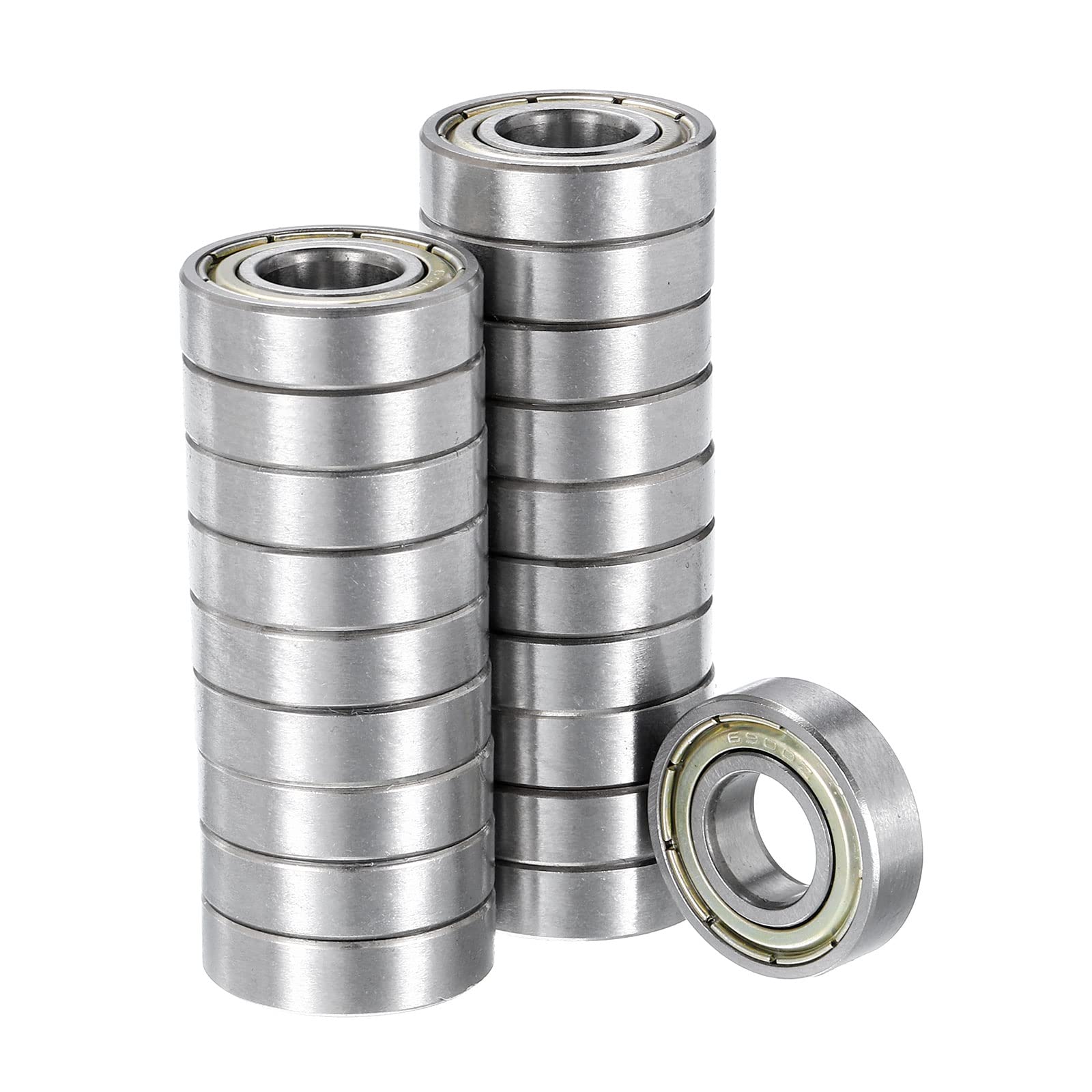 Kozelo 20pcs Ball Bearings - [10mm x 22mm x 6mm] High Carbon Steel Balls for Motors Machine Tool Gearboxes Bearing Use, Double Shield ABEC1