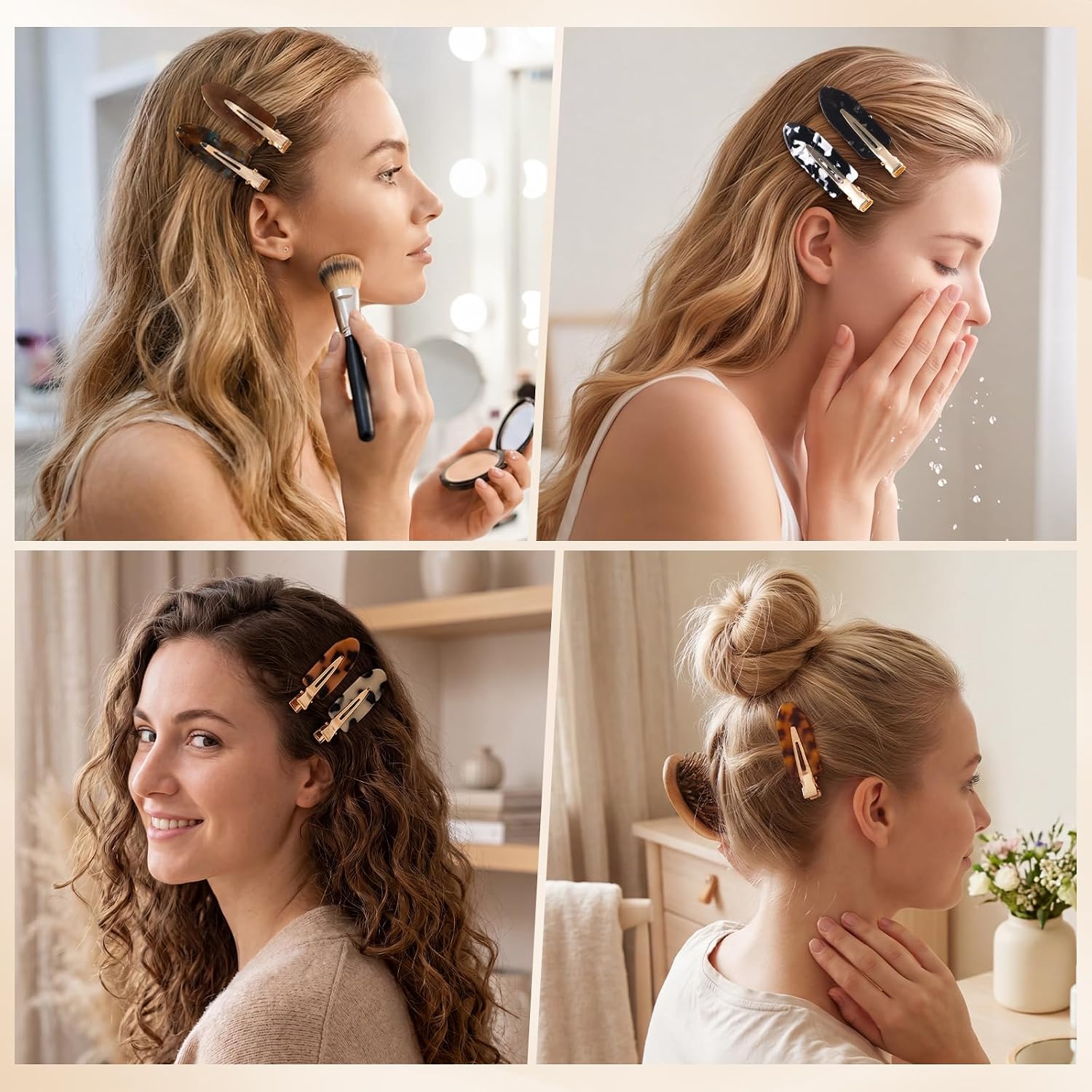 obeoby 14 Pcs No Crease Hair Clips For Women Girls Makeup Styling, 2.36 In