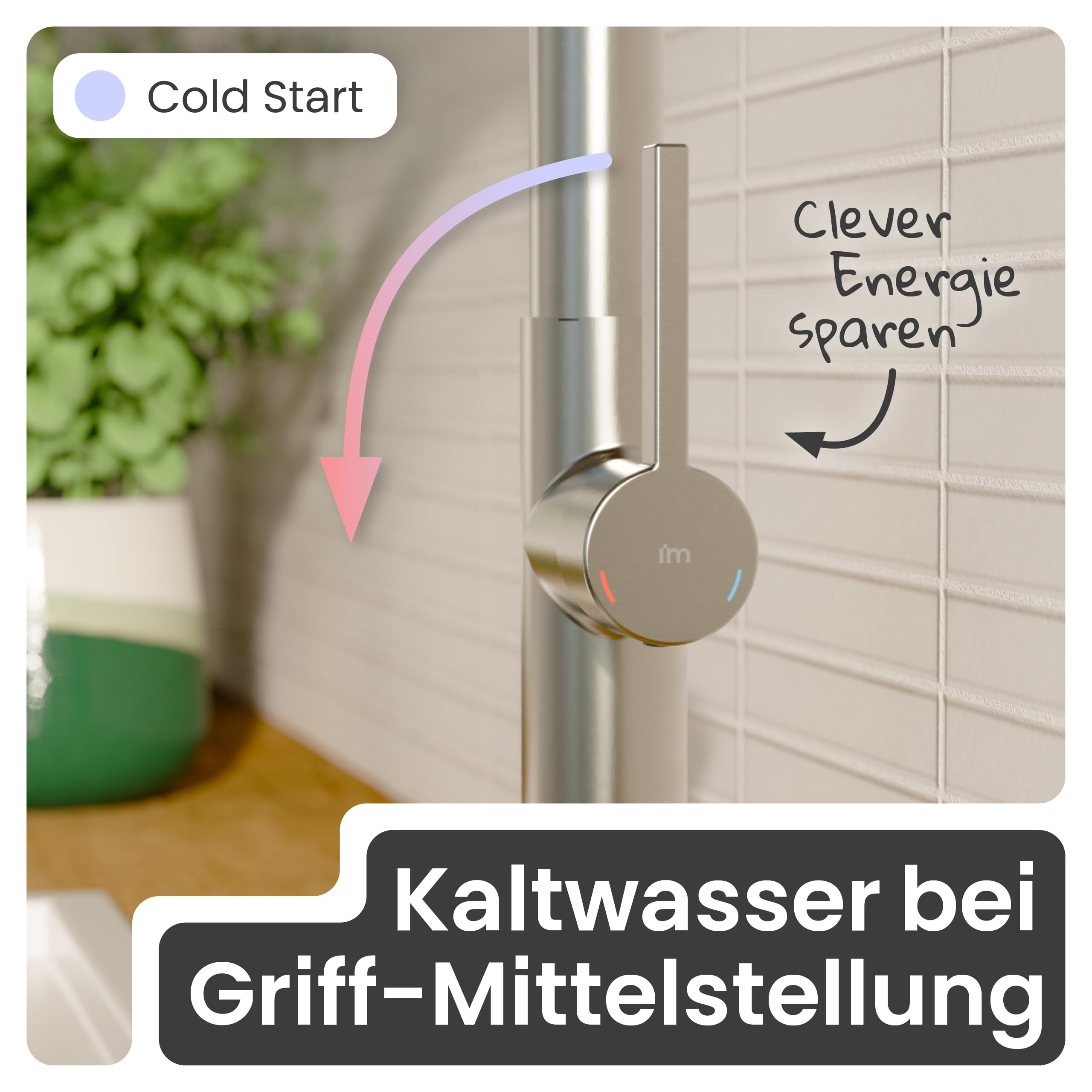 Küchenarmatur | Wasserhahn Küche | Mischbatterie | mit herausziehbarem Auslauf | Edelstahl | 360° schwenkbar | instmaier Cassia |