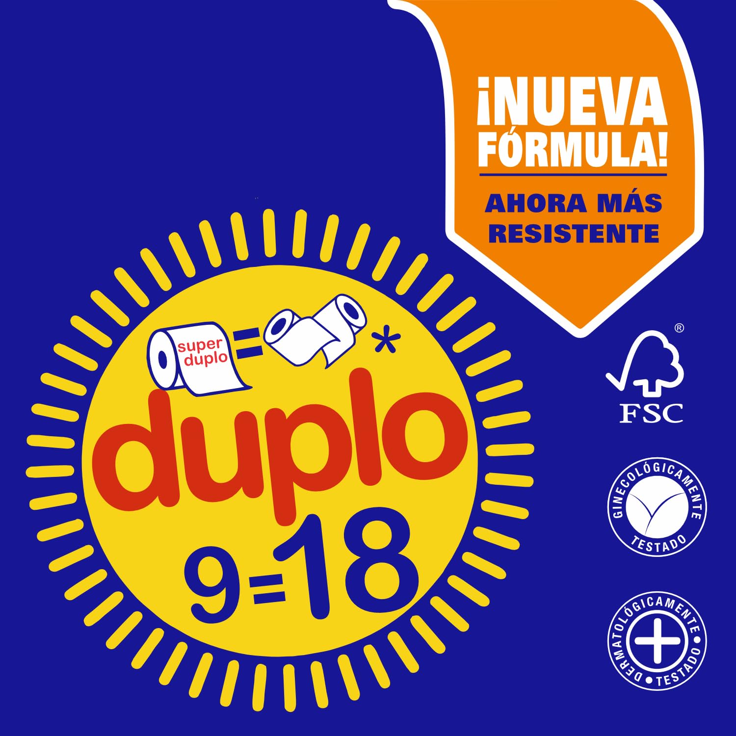 Renova Papel Higiénico Super Duplo - 9 Rollos Dobles (equivalentes a 18 rollos estándar) (Paquete de 6)