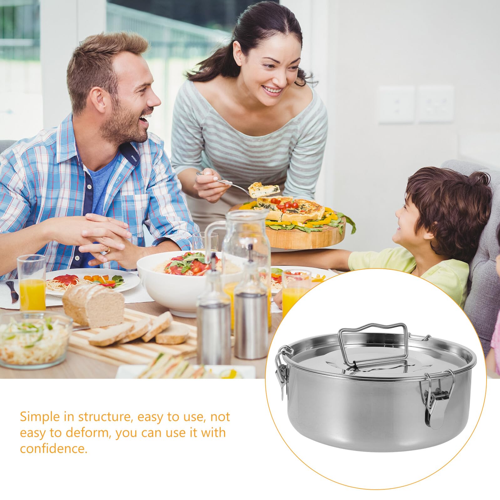 Flaneras Acero Inoxidable con Tapa para Hornear Quiches y Bollos al Vapor, Molde Resistente y Fácil de Usar en Acero Inoxidable para Cocina Casera