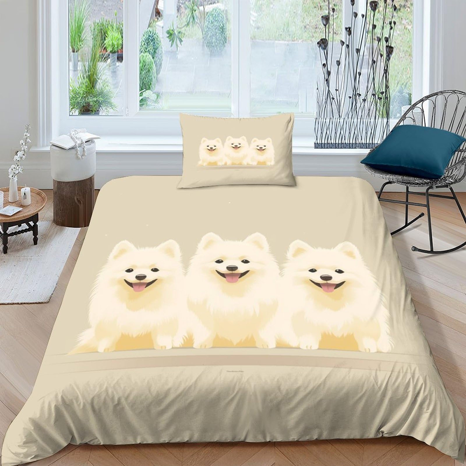 Parure de lit petit chien imprimé 3D idéale pour lit enfant sensible aux allergies