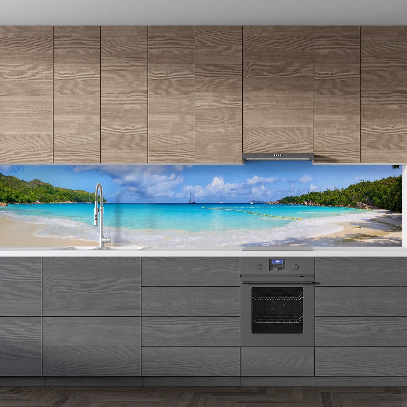 Mutfak Tezgah Arası Folyo Fayans Kaplama Folyosu Seyshelles 60x500 CM