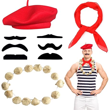 French Costume Men: Complete Accessories Set