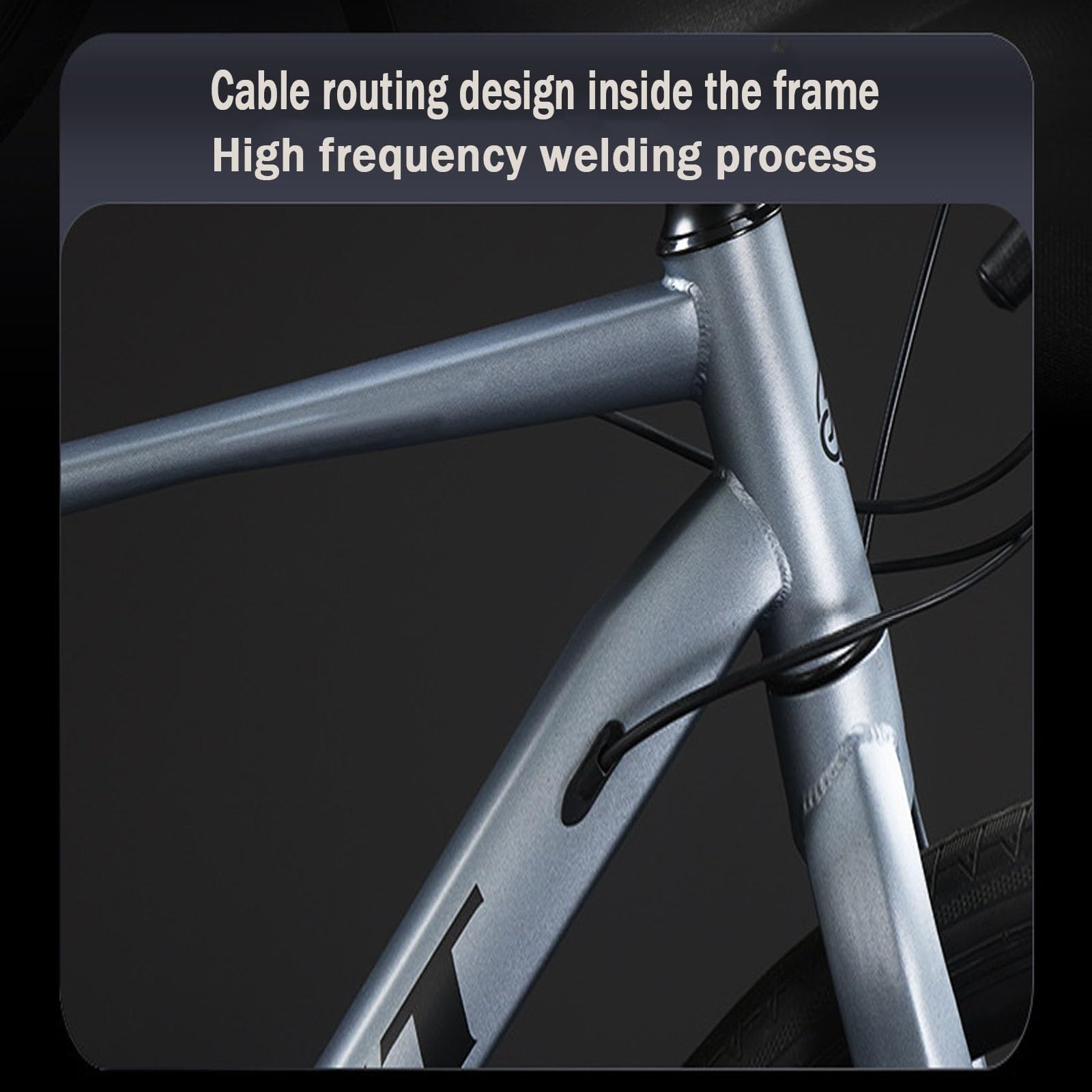 Bicicleta de Carretera for desplazamientos Diarios Ruedas 700C, Cambio de 27 velocidades, Frenos de Disco Dobles, Bicicleta de Carreras con Cuadro de Acero de Alto Carbono liviano for Hom