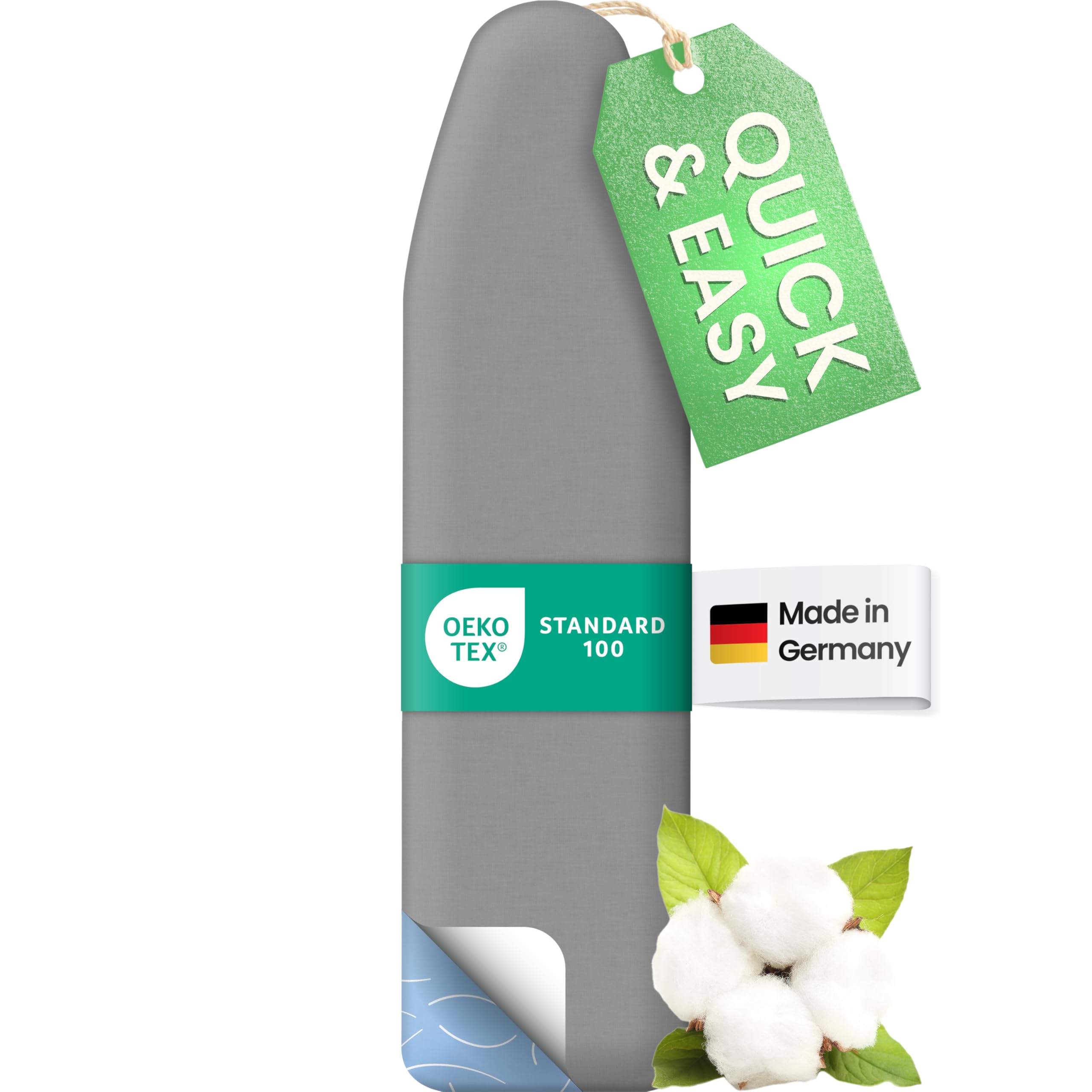 SimplySmooth Housse Premium 120x40 cm | Oeko-TEX 100 | Fabriqué en Allemagne | Confort | pour Tables 115-122x35-40 cm | Taille M - 1