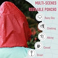 Vista 5 de SaphiRose Unisex Rain Poncho Raincoat Hooded for Adults Women with Pockets