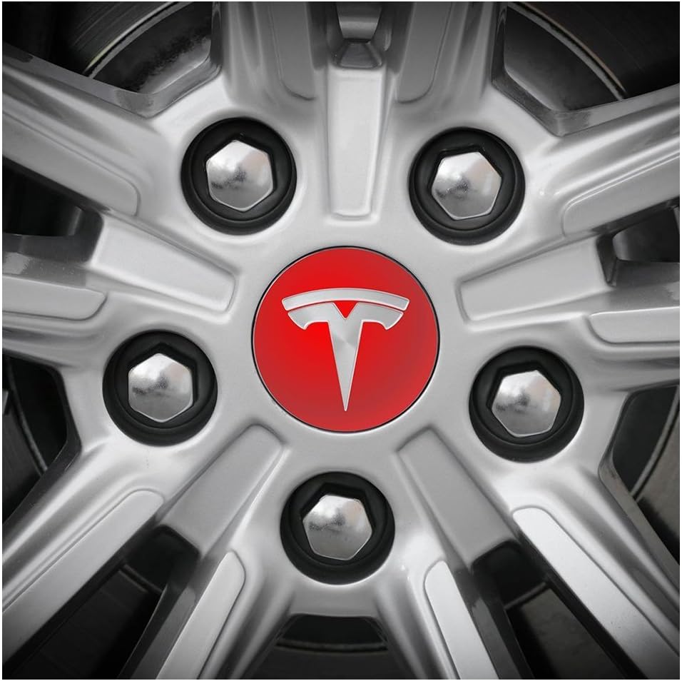 Tesla Pride Tesla Wheel Sticker Round Decal | Tesla Gear (Red)