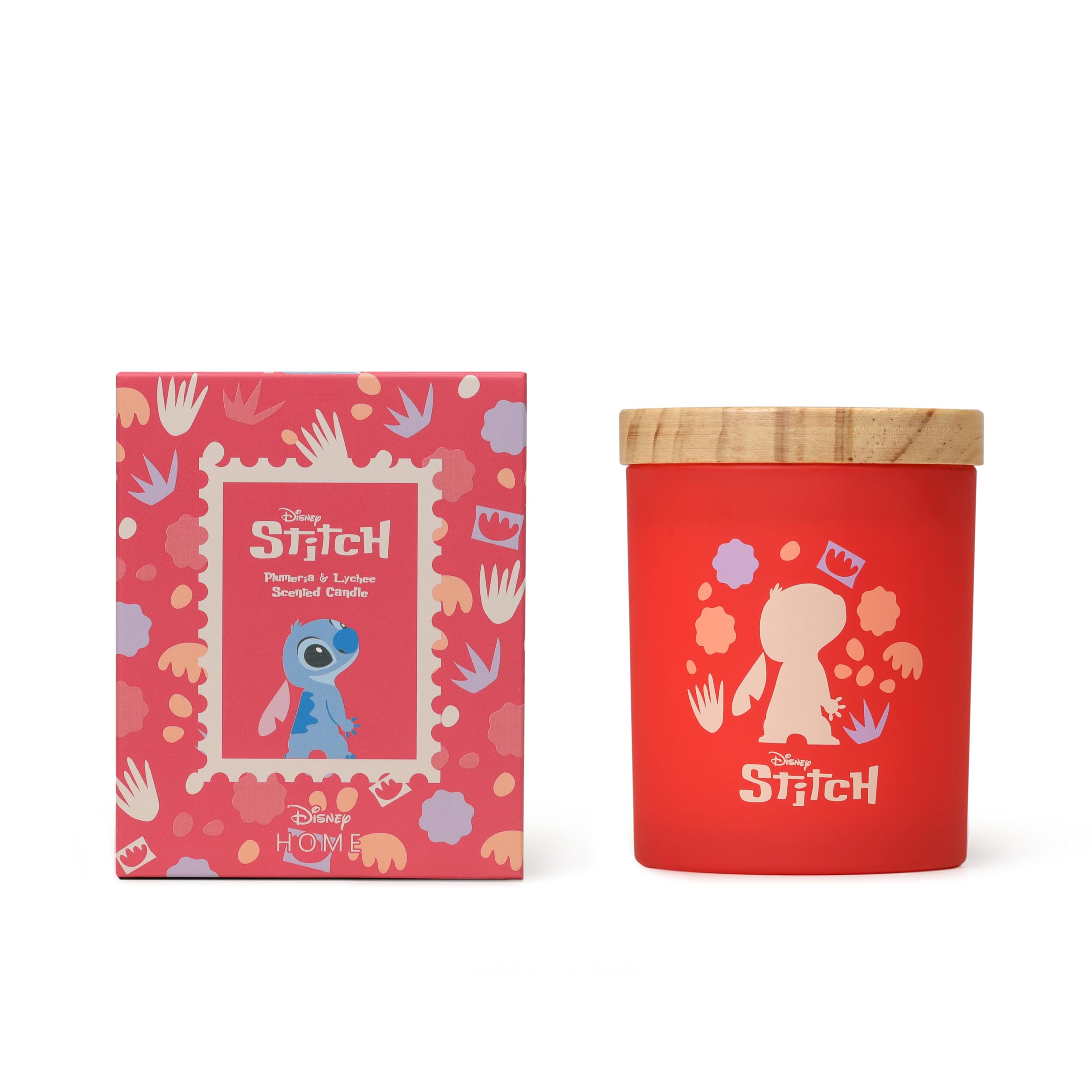 Julian Charles Pink Lilo & Stitch Plumeria & Lychee Jar Candle With Wooden Lid - One Size