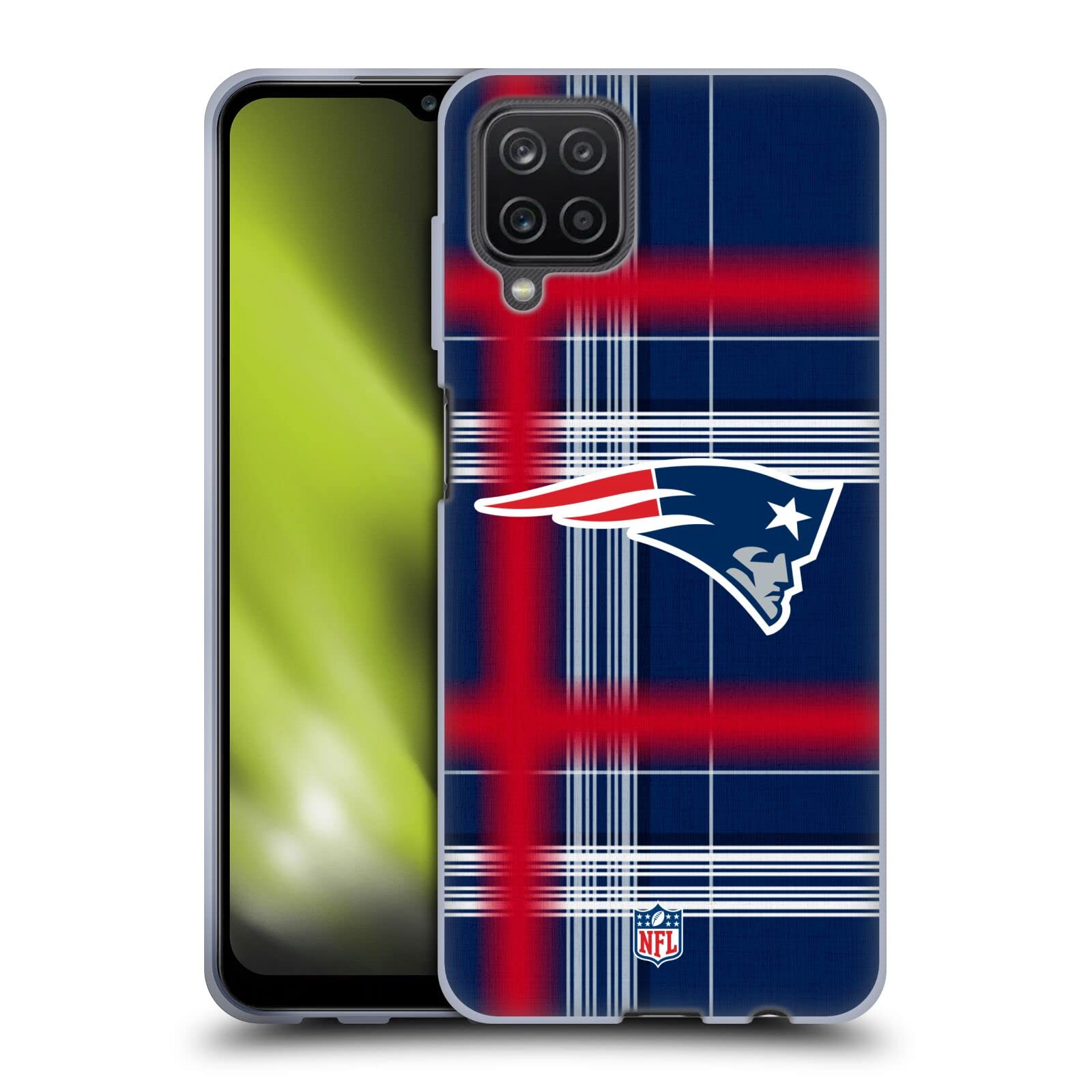 Head Case Designs Officially Licensed NFL Plaid New England Patriots Art Soft Gel Case Compatible With Samsung Galaxy A12 (2020)