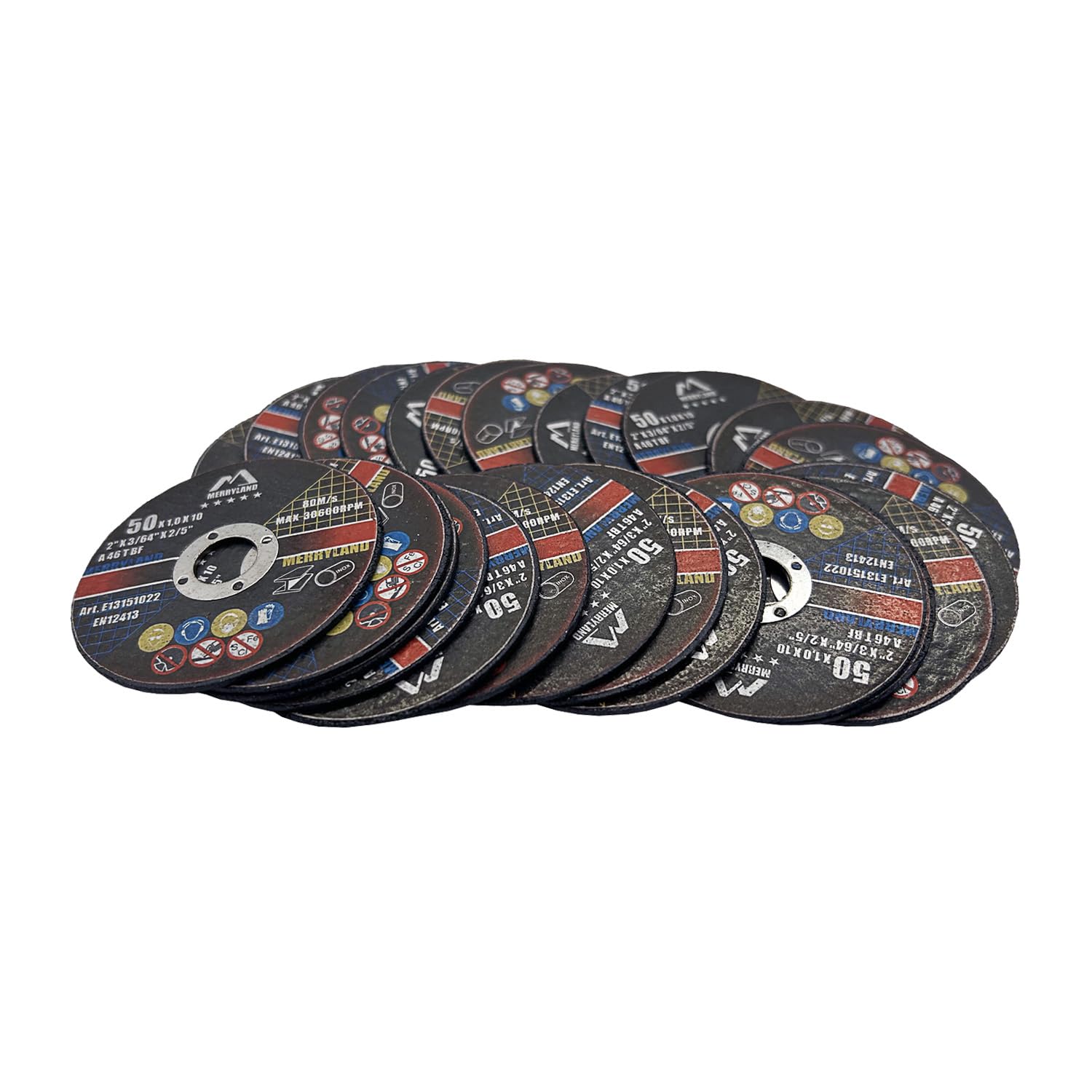 Merryland Dischi da Taglio 50mm Ferro Metallo Acciaio INOX per Smerigliatrice Angolare, 50 X 1,0 X 10 mm Disco Flessibili 25 Pezzi, Esperto-line E13151022-25