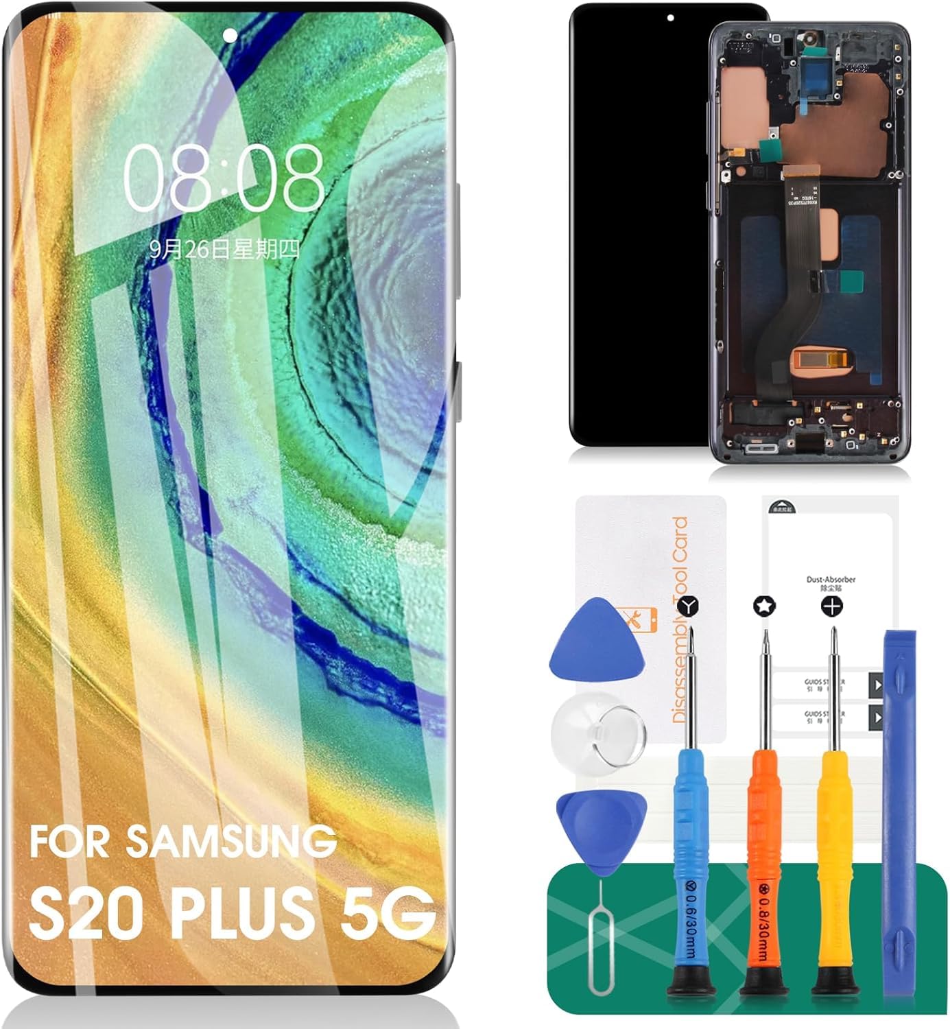 Photo 1 of SRJTEK TFT Screen Replacement for Samsung Galaxy S20+ 5G (Black, with Frame)