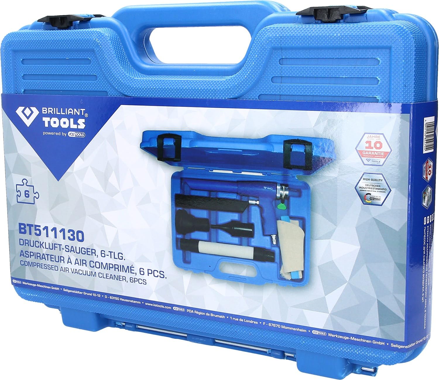 BRILLIANT TOOLS BT511130 Aspiratore ad aria compressa, 6 pz [Powered by KS TOOLS]