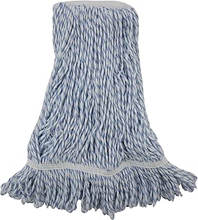 Boardwalk BWK542CT Mop Head, Floor Finish, Narrow, Rayon/Polyester, Medium, White/Blue (Case of 12)