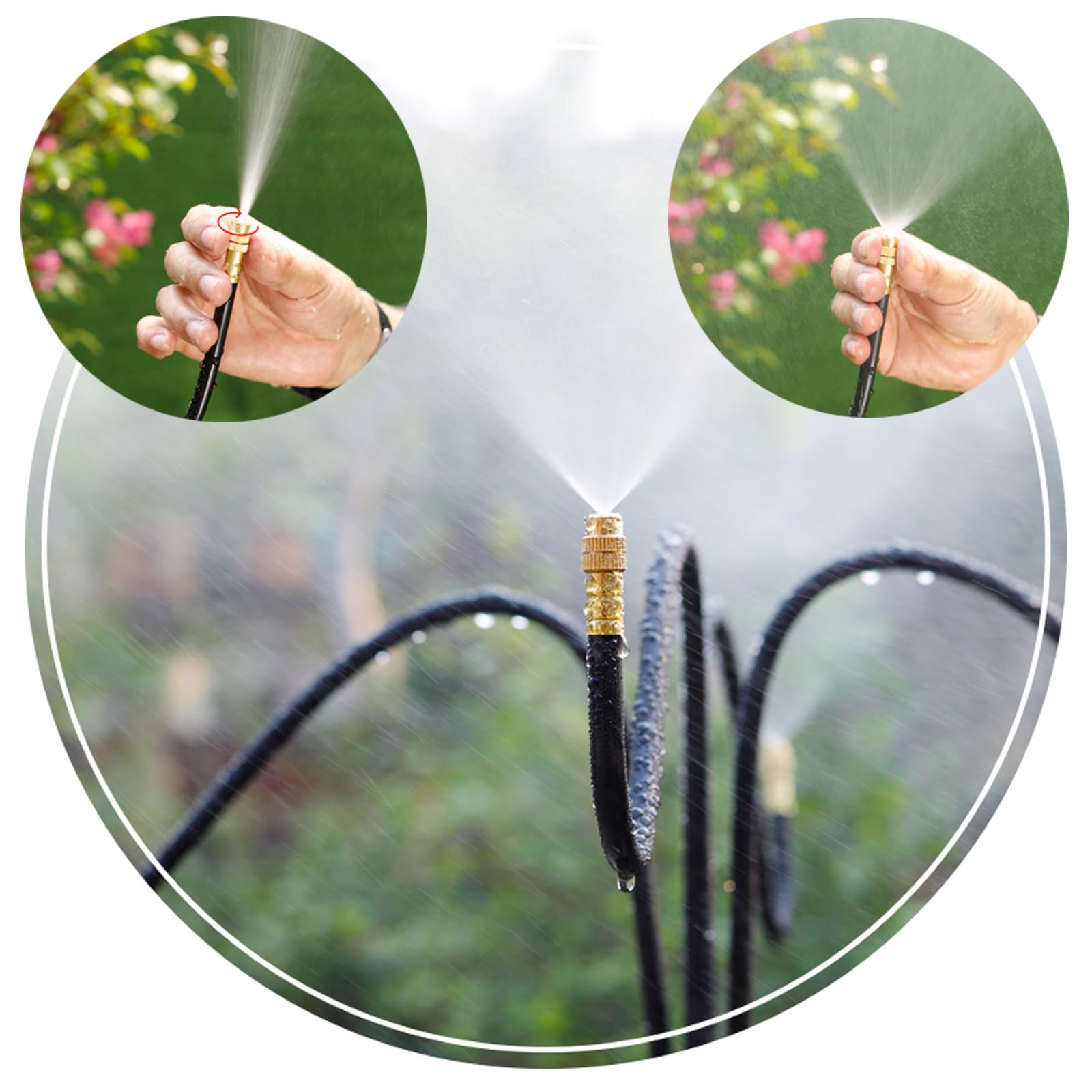 Arroseur d'eau de Jardin,Pulvérisation Directionnelle,Atomisation/Jet d'eau, Flexion Réglable à 360°,Adapté Aux Systèmes d'Irrigation pour Pelouses,Plantes, Fleurs et Légumes (1/2")