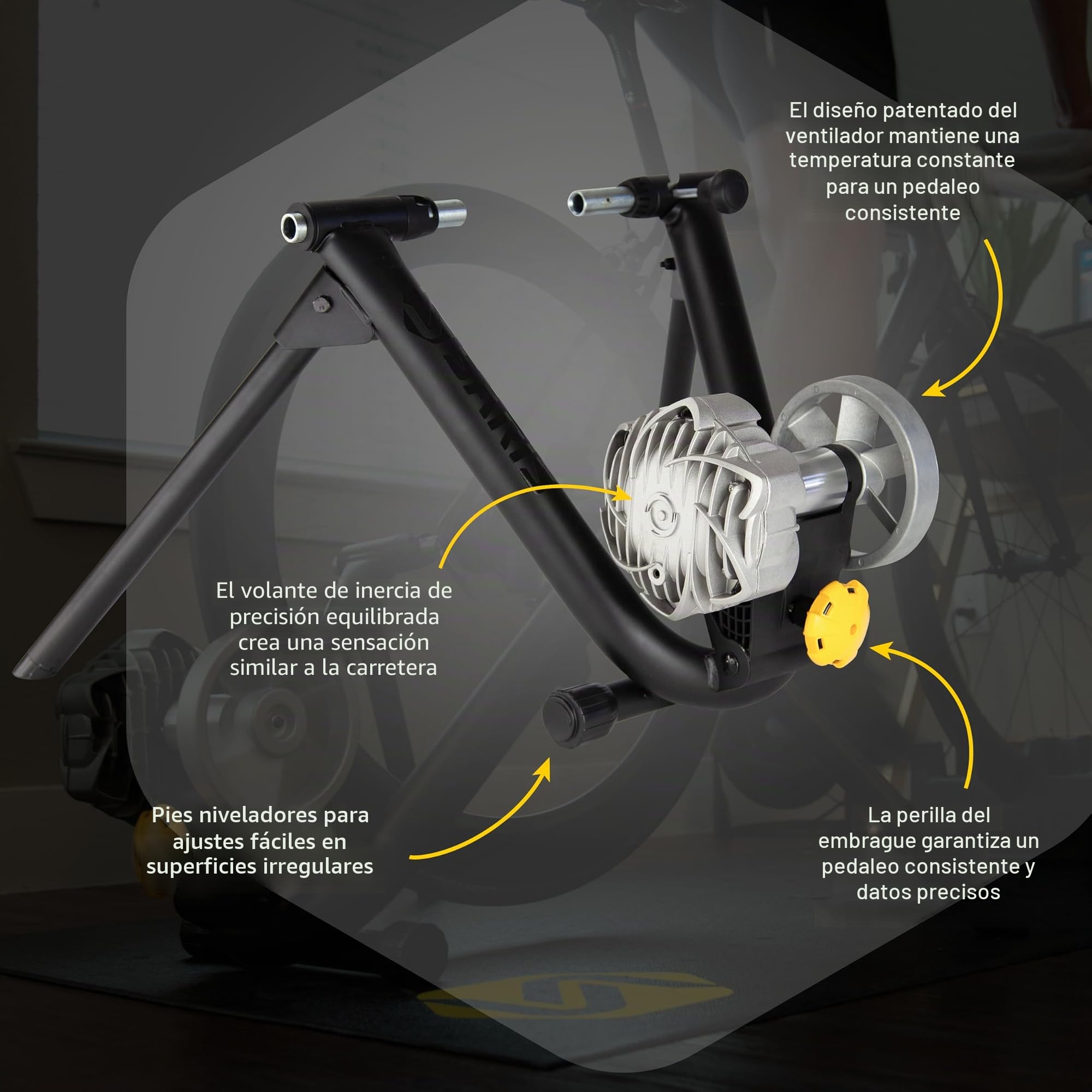 Saris Fluid2 - Entrenador de bicicleta de interior, opción equipada inteligente, se adapta a bicicletas de carretera y montaña, compatible con la aplicación Zwift