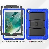 Vista 3 de HXCASEAC Funda a prueba de golpes para iPad de 6ª/5ª generación, Air 2 / Pro de 9.7 pulgadas con protector de pantalla, soporte integrado, duradera