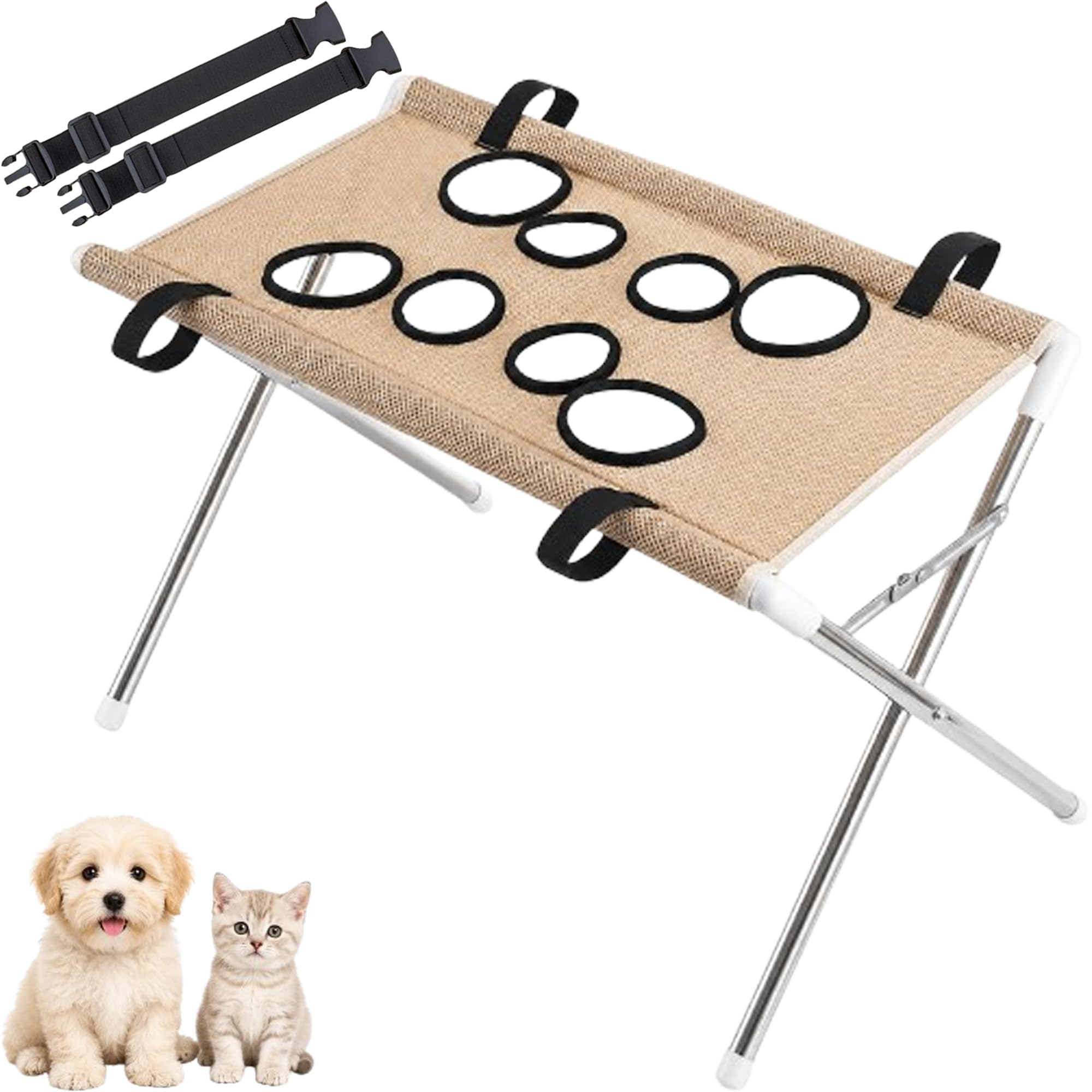 Foldable Pet Bathing Stand, Dog Bath Sling Holder Grooming Hammock，D