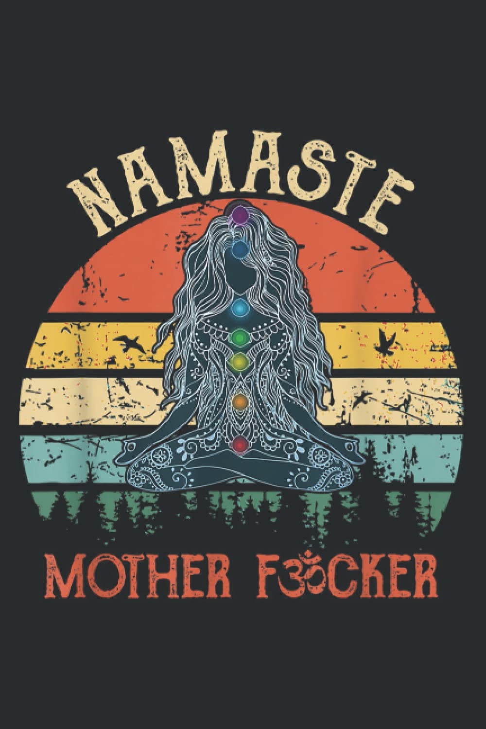 Namaste s Funny Yoga Humor Vintage Retro: Lined Journal & Diary for Writing & Notes, Memo Diary Subject Notebooks Planner with 6x9 inches, 120 Pages