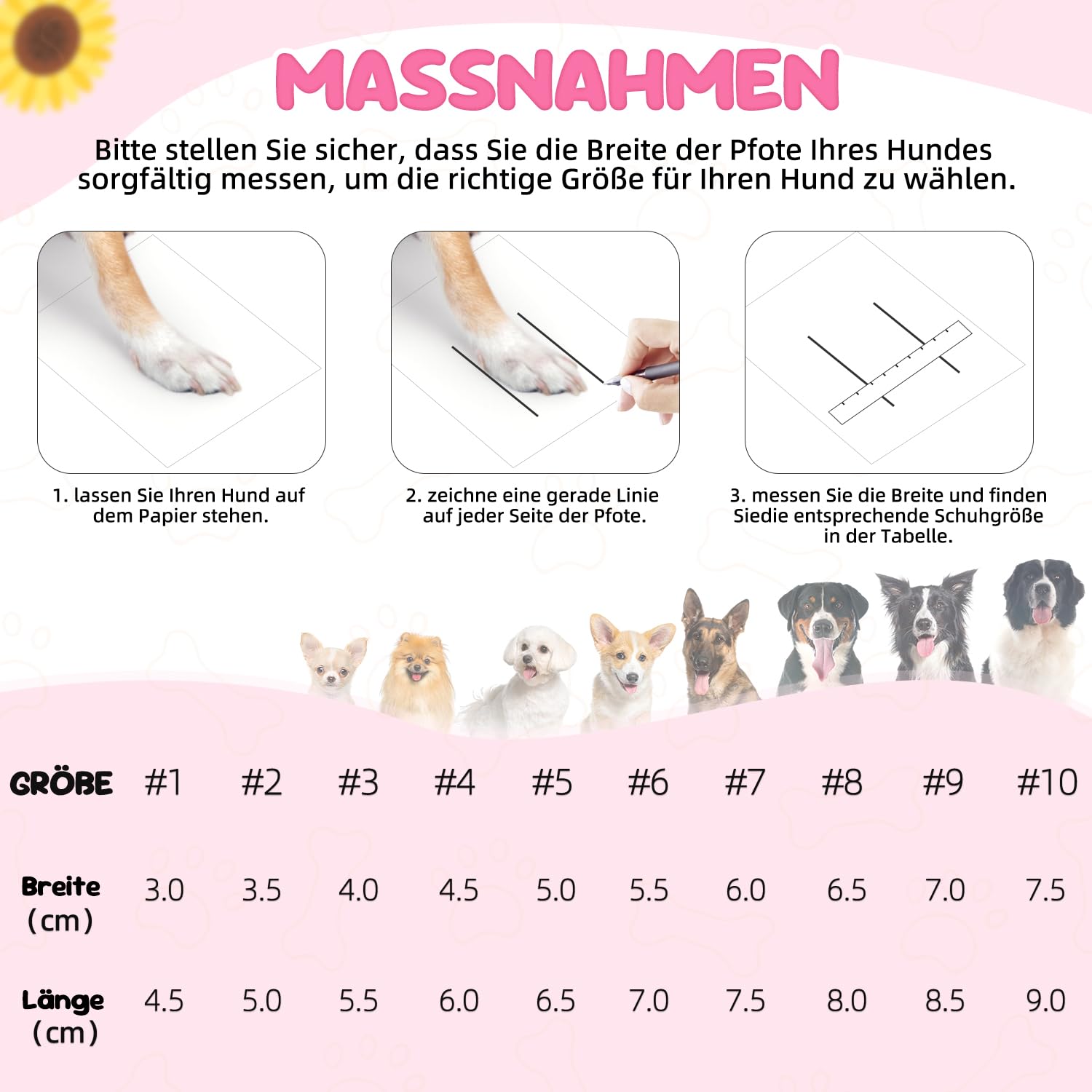 Eyein Hundeschuhe Pfotenschutz Sommer, Atmungsaktive rutschfeste Hundesandalen mit Verstellbare Reflektorstreifen für kleine, mittlere und große Hunde, leicht an- und ausziehbar (Weiß, Größe 8)