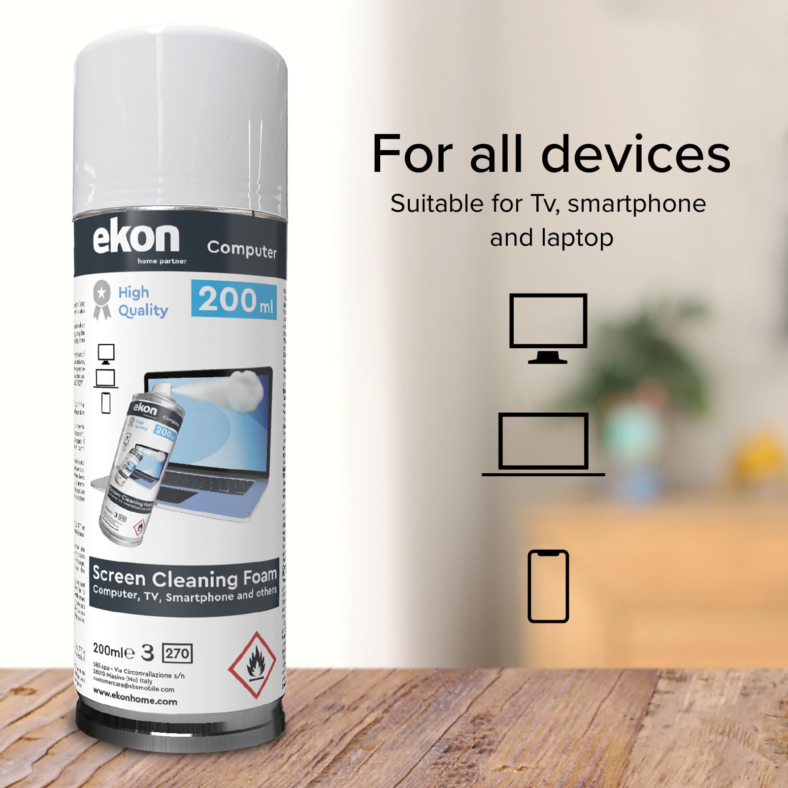 Ekon Espuma de pantalla, espuma para pantalla, 200 ml