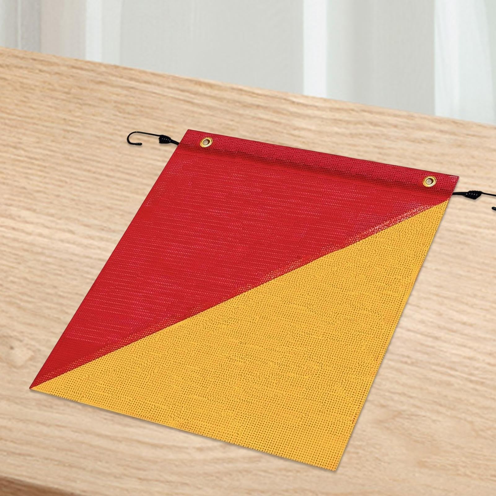 Bandera De Seguridad Cartel alta visibilidad 45,7 x 45,7 cm | 6 Banderas De Advertencia Con Cordón Elástico Para Camiones, Remolques, Vehículos, Construcción Y